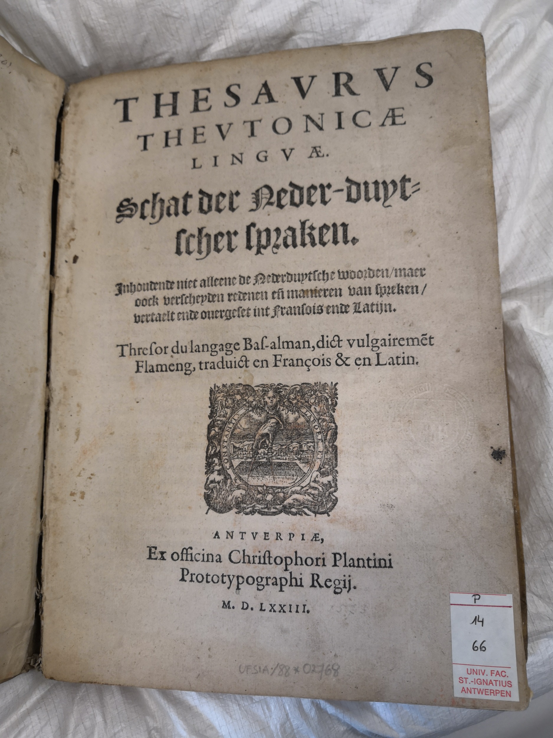 1573 - Christophe Plantin - Trésor du langage bas-allemand - Anvers Université