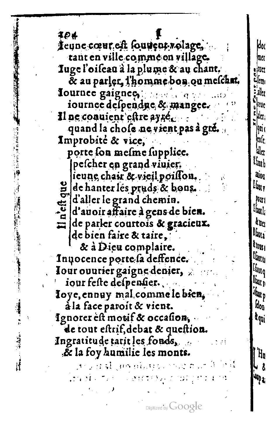 1582 - Nicolas Bonfons - Trésor des sentences dorées - BM Lyon