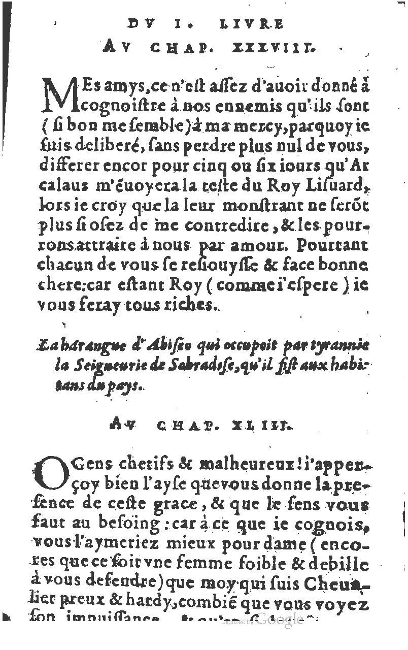 1582 - Jean Huguetan - Trésor des Amadis T. 1 - BM Lyon