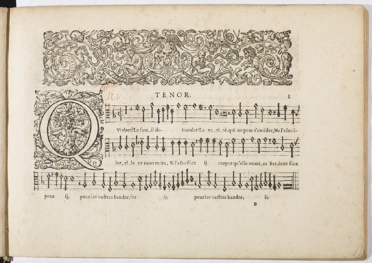 1594 - Paul Marceau - Trésor de musique d&#039;Orlande de Lassus, Superius, Bassus, Tenor, Quinta pars - BnF