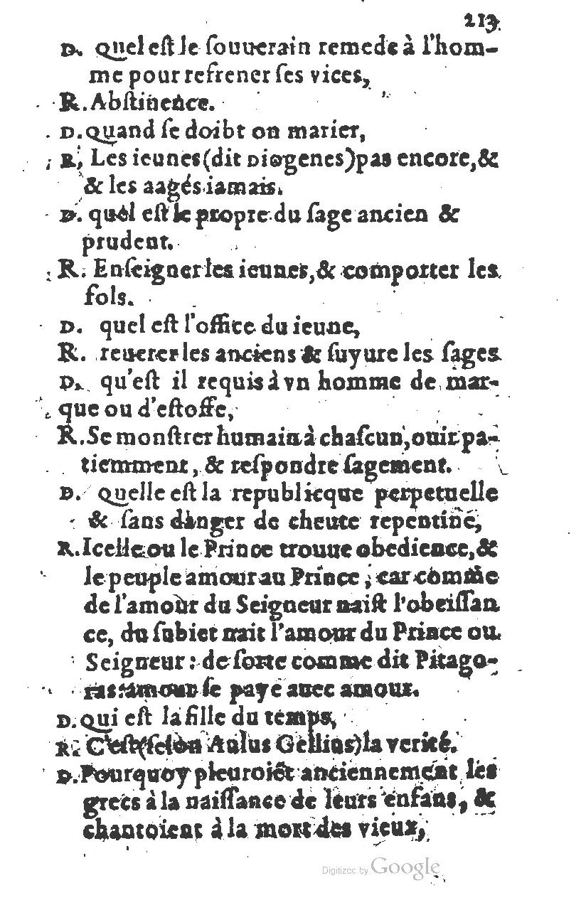 1581 - Nicolas Bonfons  - Trésor des sentences dorées - Princeton