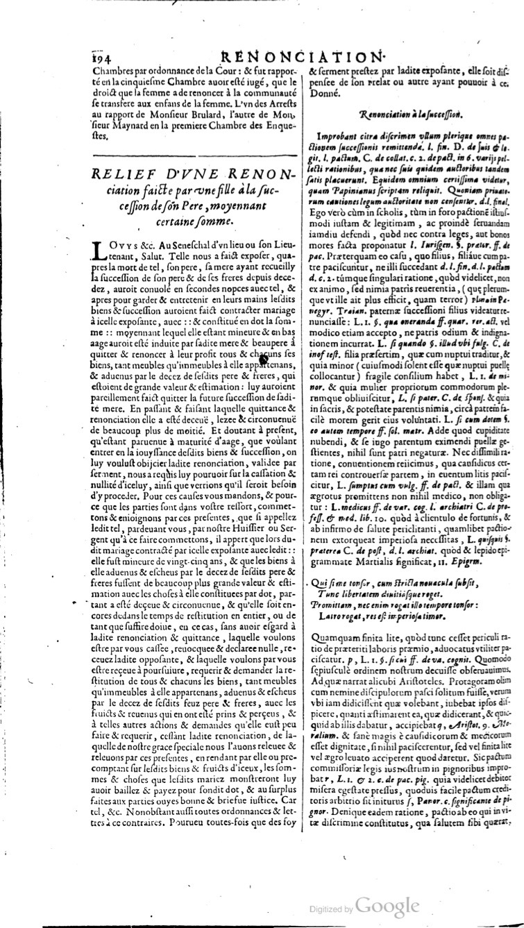 1629 - Veuve Nicolas Buon - Trésor du droit français (21754 T. 3) - BM Lyon