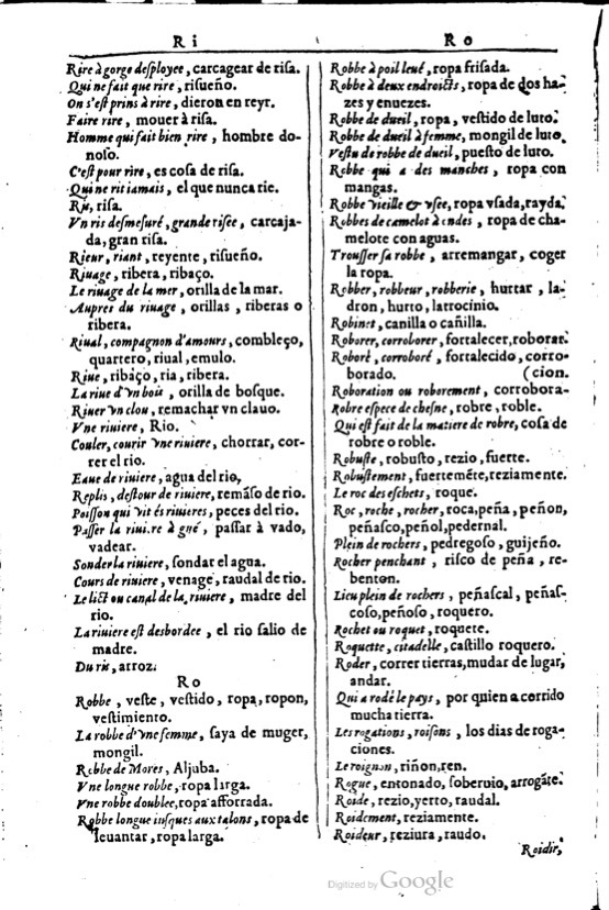 1616 - Veuve Marc Orry - Trésor des deux langues espagnole et française (Première et Seconde parties) - BM Lyon