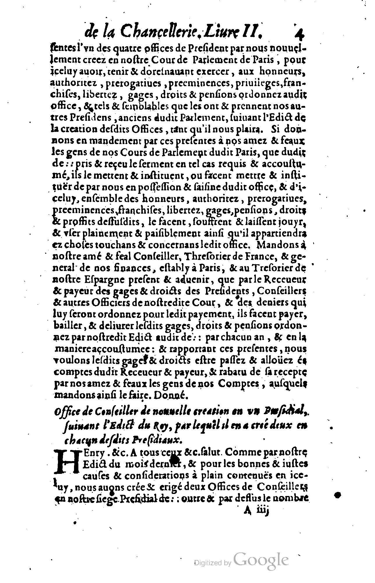 1614 - Jean Richer - Trésor du nouveau style et protocole de la chancellerie de France - BSB Munich