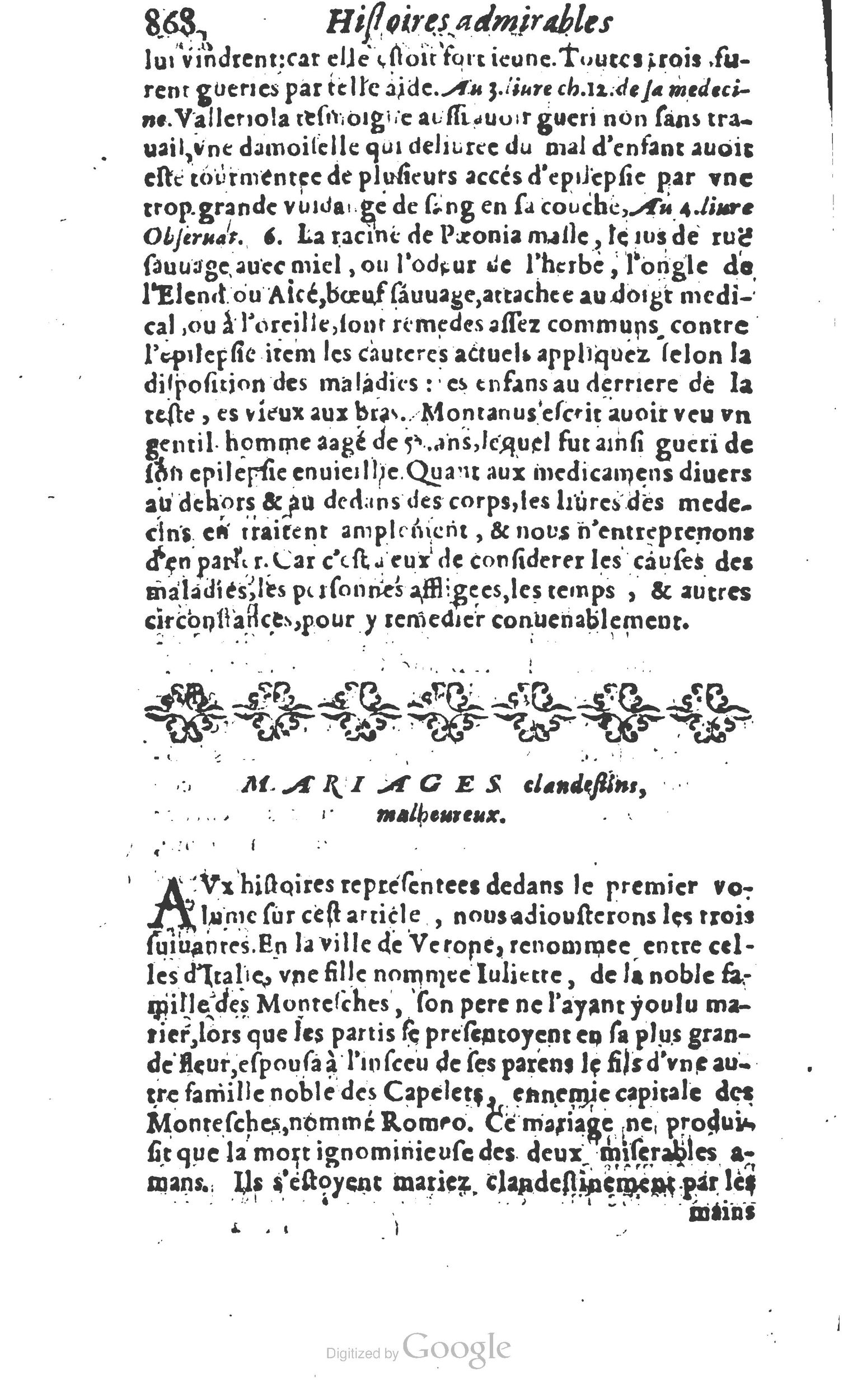 1610 - Paul Marceau - Trésor d’histoires admirables et mémorables - Princeton