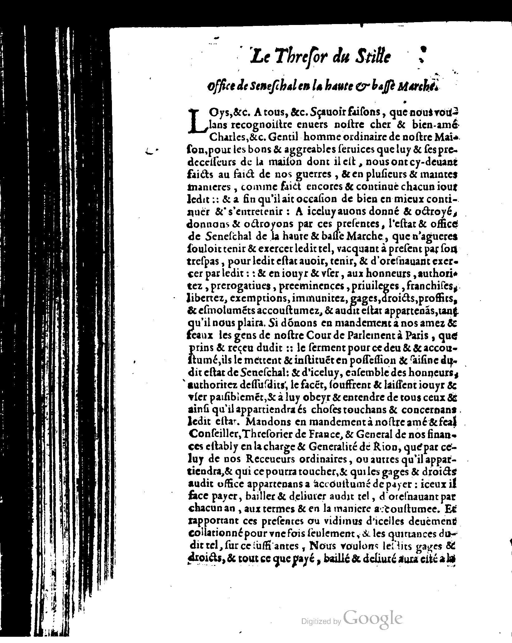 1614 - Jean Richer - Trésor du nouveau style et protocole de la chancellerie de France - BSB Munich