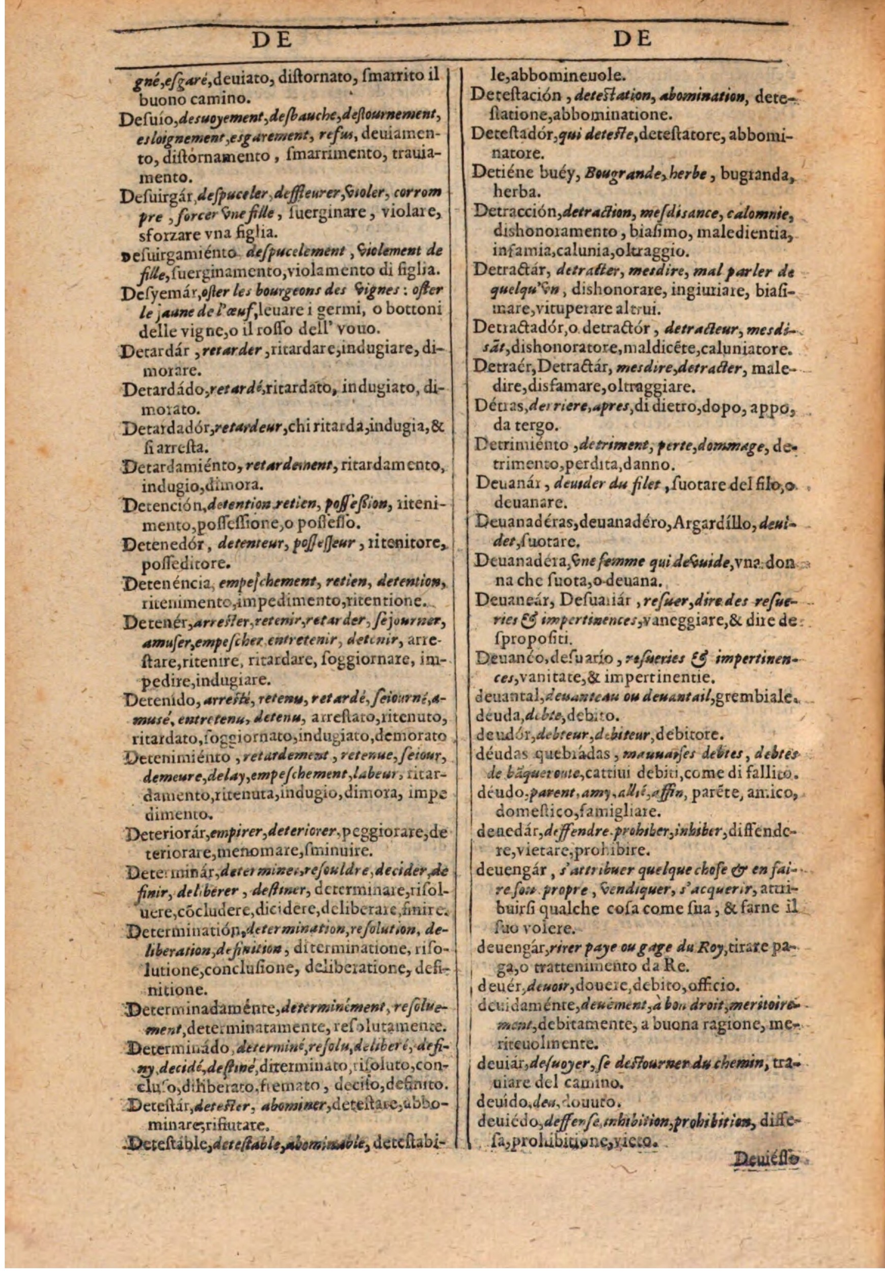 1609 - Philippe Albert et Alexandre Pernet - Trésor des trois langues française, italienne et espagnole (Première partie) - BSB Munich 1609 - Philippe Albert et Alexandre Pernet - Trésor des trois langues française, italienne et espagnole (Première partie) - BSB Munich