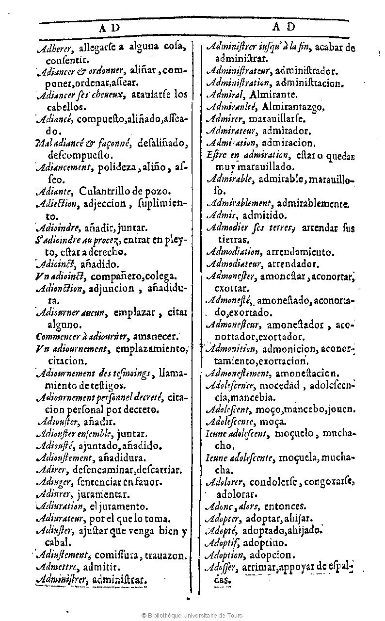 1607 - Marc Orry - Trésor des deux langues espagnole et française (Première et Seconde parties) - BU Tours
