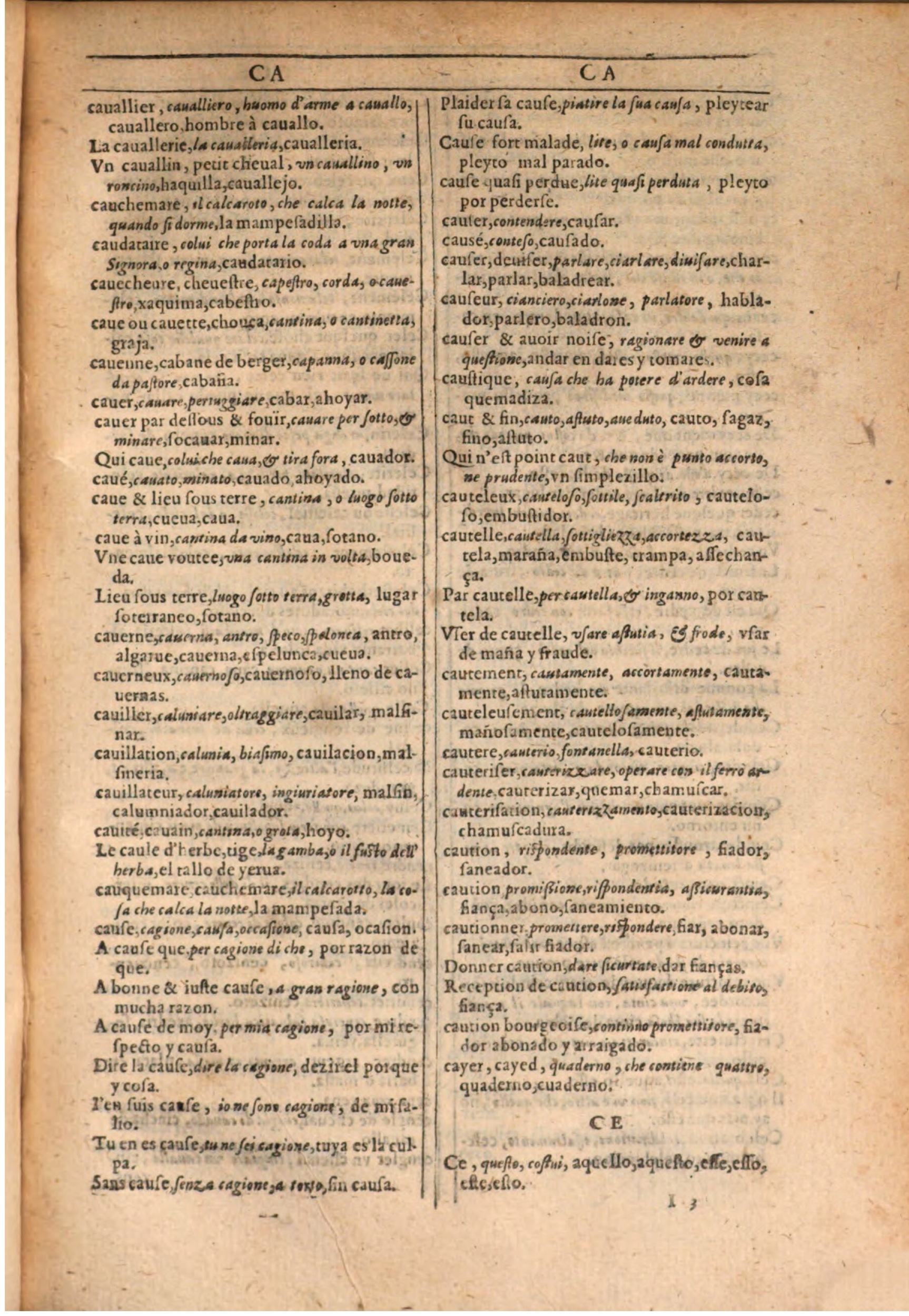 1609 - Philippe Albert et Alexandre Pernet - Trésor des trois langues française, italienne et espagnole (Seconde partie) - BSB Munich 1609 - Philippe Albert et Alexandre Pernet - Trésor des trois langues française, italienne et espagnole (Seconde partie) - BSB Munich