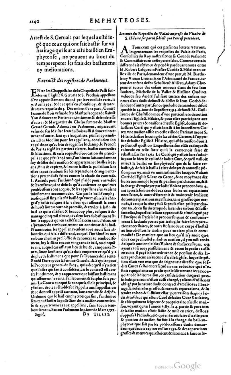 1629 - Veuve Nicolas Buon - Trésor du droit français (21754 T. 1) - BM Lyon