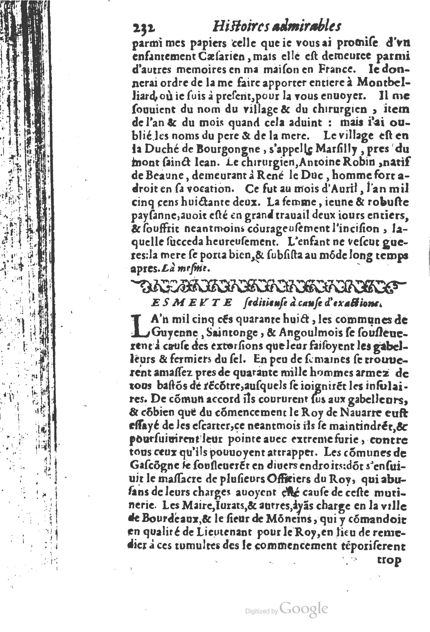 1610 - Paul Marceau - Trésor d’histoires admirables et mémorables - Princeton