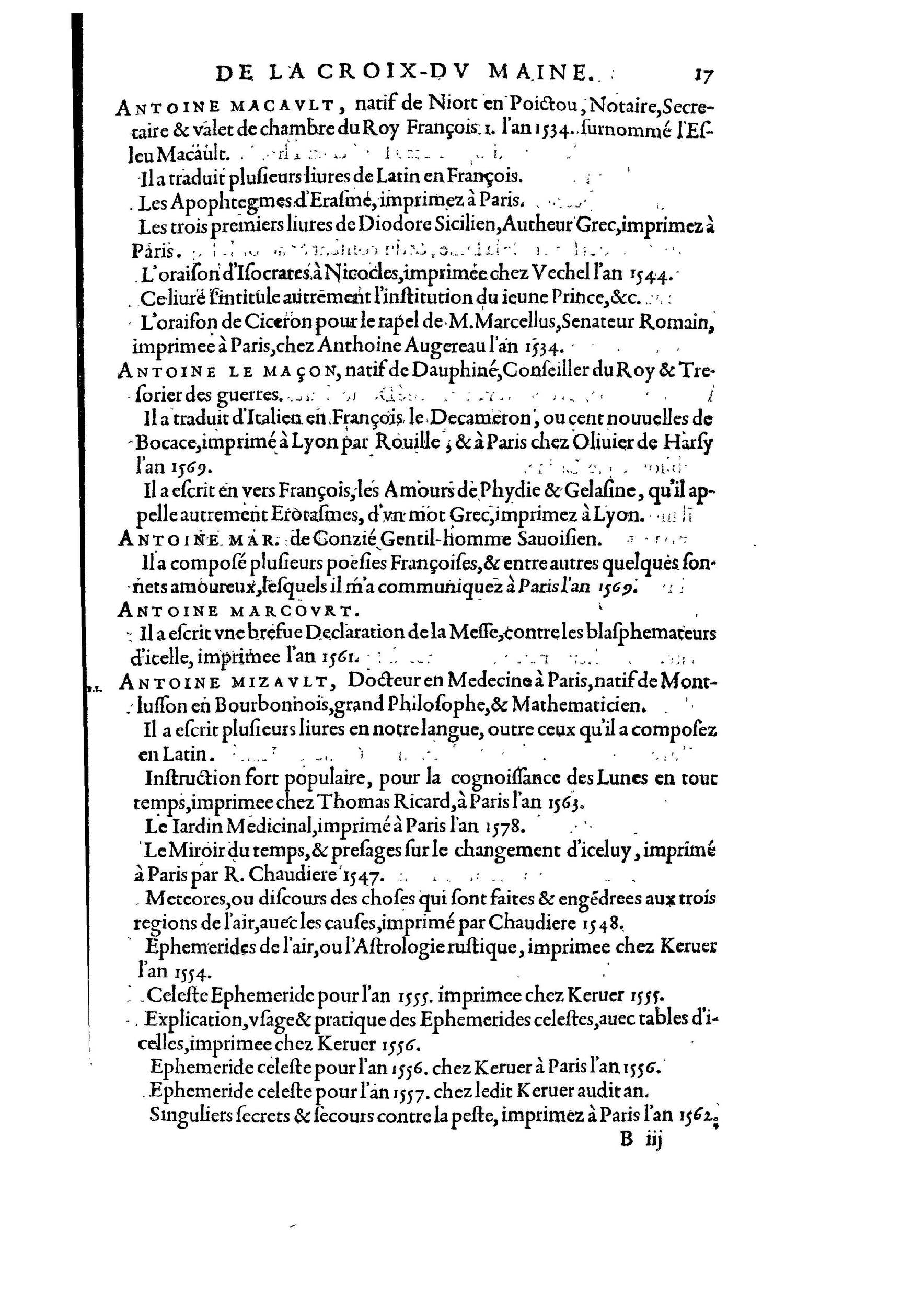 1584 - Abel L&#039;Angelier - Bibliothèques françaises - BnF
