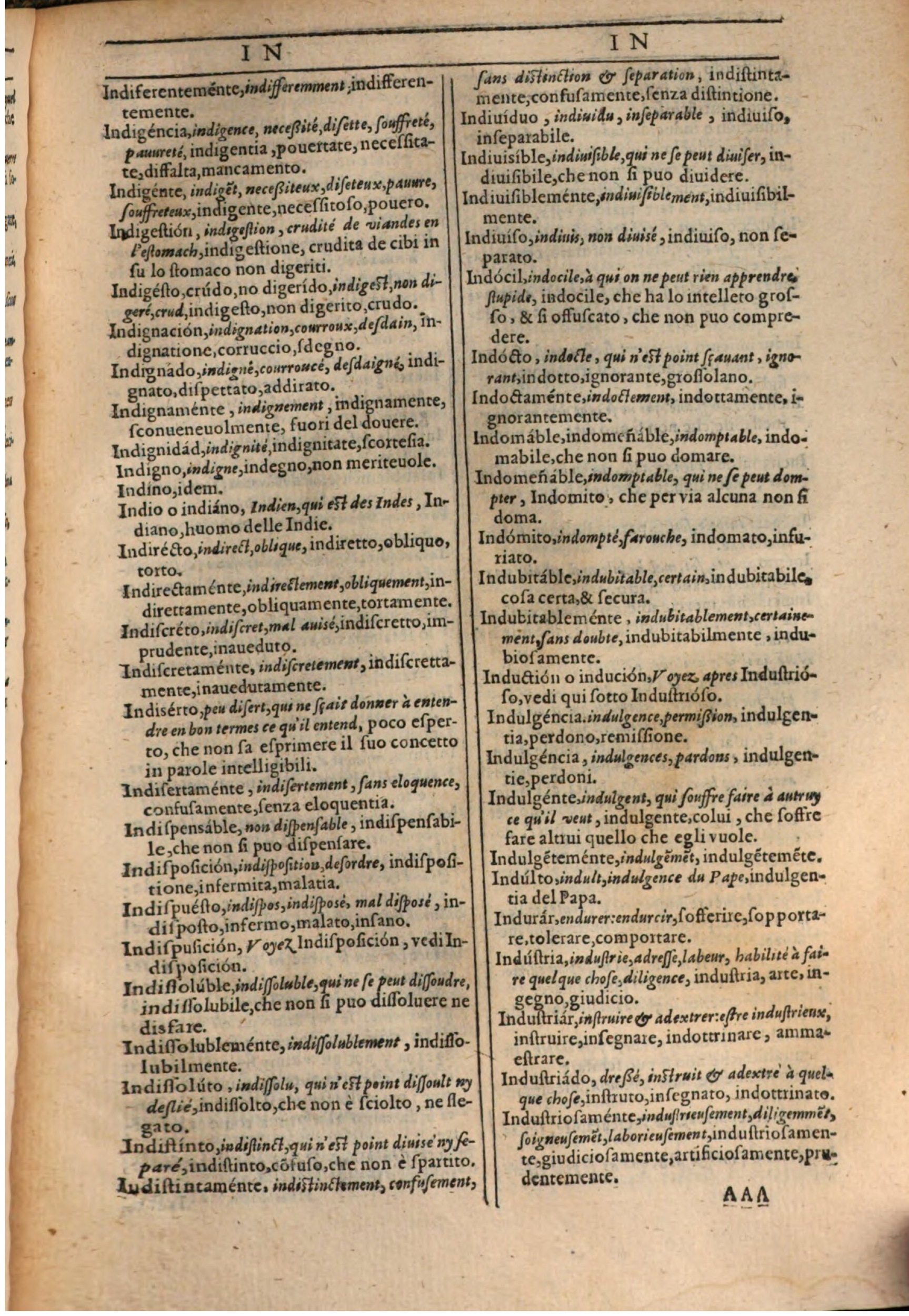 1609 - Philippe Albert et Alexandre Pernet - Trésor des trois langues française, italienne et espagnole (Première partie) - BSB Munich 1609 - Philippe Albert et Alexandre Pernet - Trésor des trois langues française, italienne et espagnole (Première partie) - BSB Munich