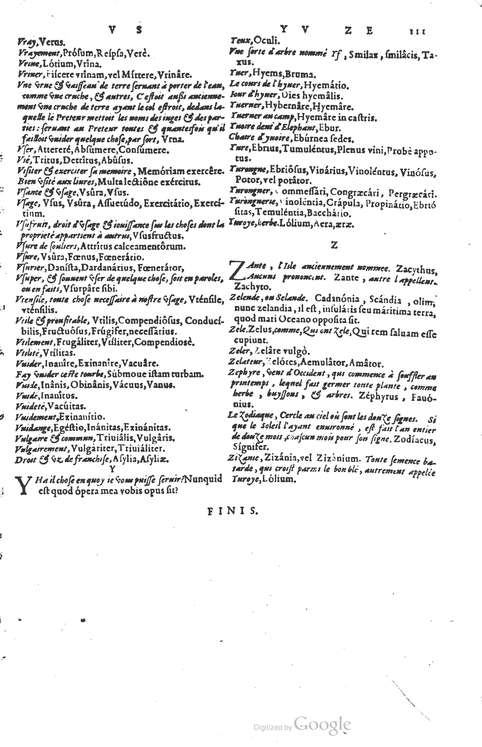 1578 - Louis Cloquemin - Trésor des mots et traits français - BSB Munich