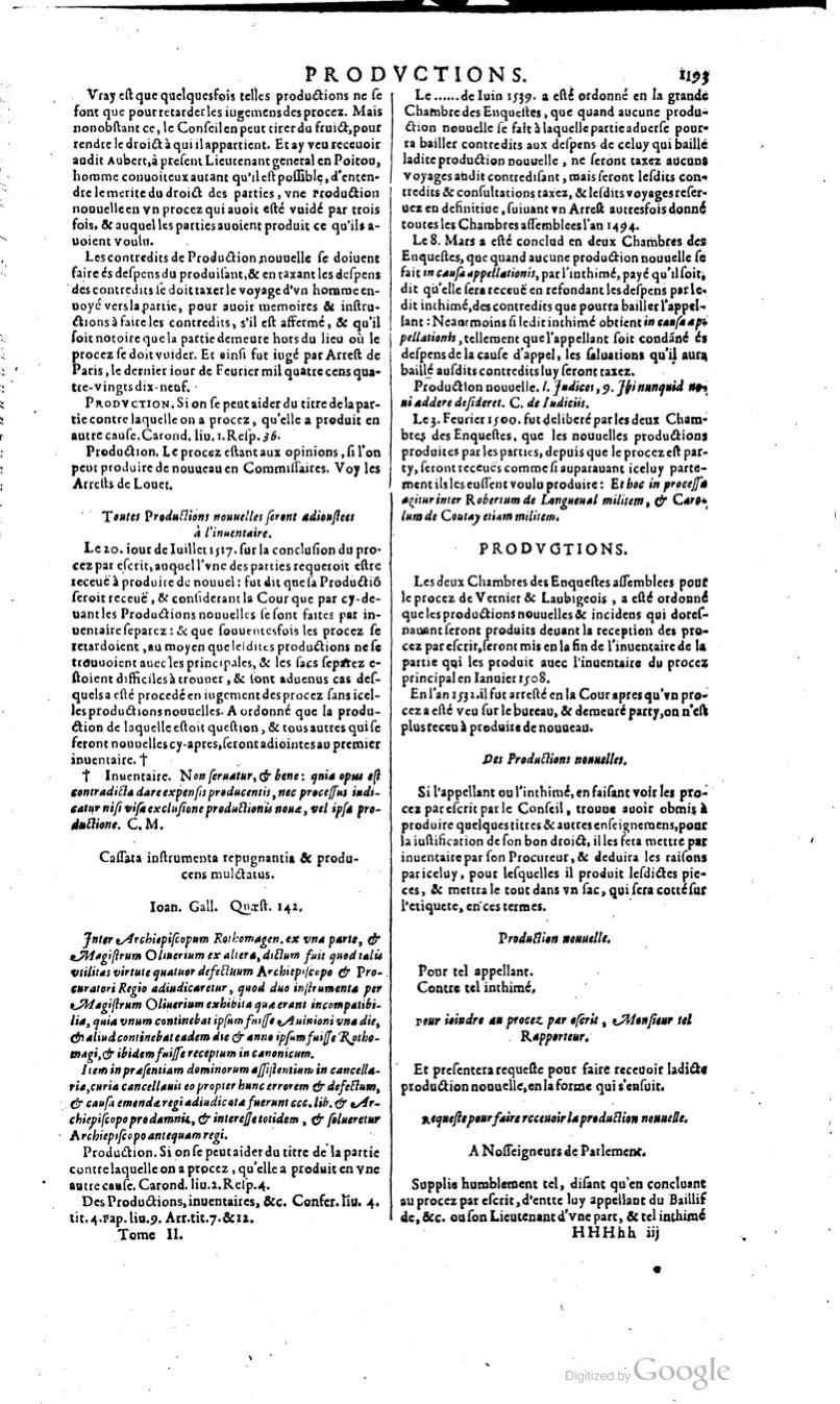 1629 - Veuve Nicolas Buon - Trésor du droit français (29620 T. 2) - BM Lyon