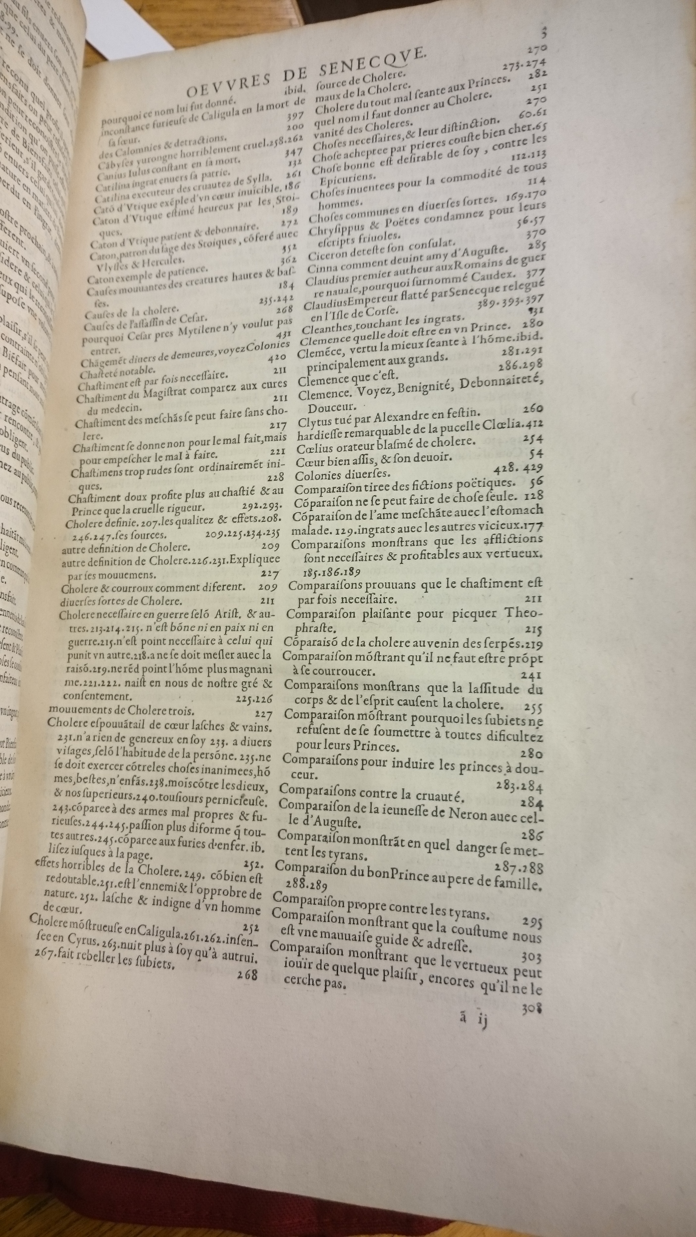 1598 - Jean Houzé - Œuvres morales et mêlées de Sénèque, Trésor de philosophie morale - BM Lyon