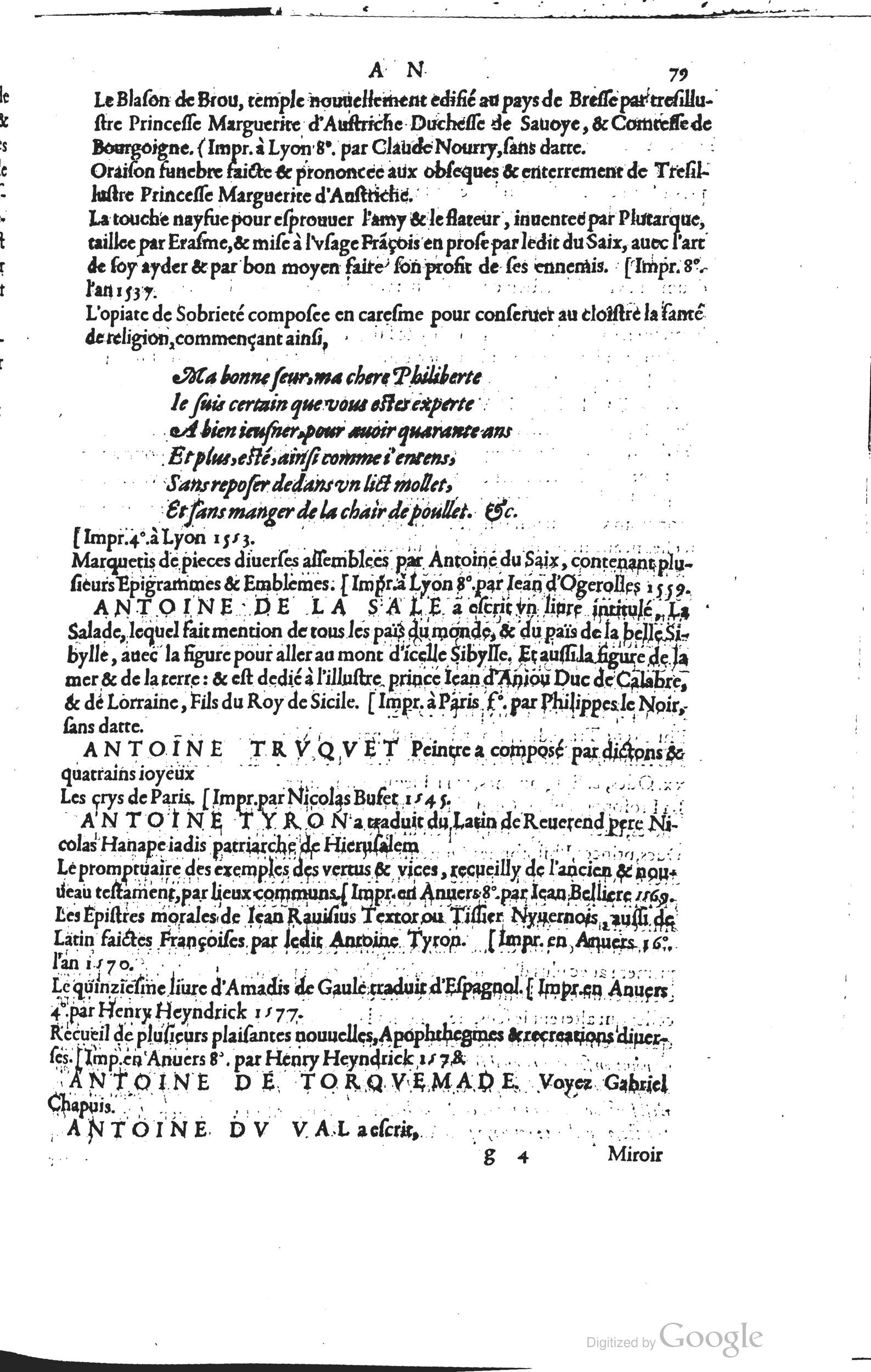1585 - Barthélemy Honorat - Bibliothèques françaises - BSB Munich
