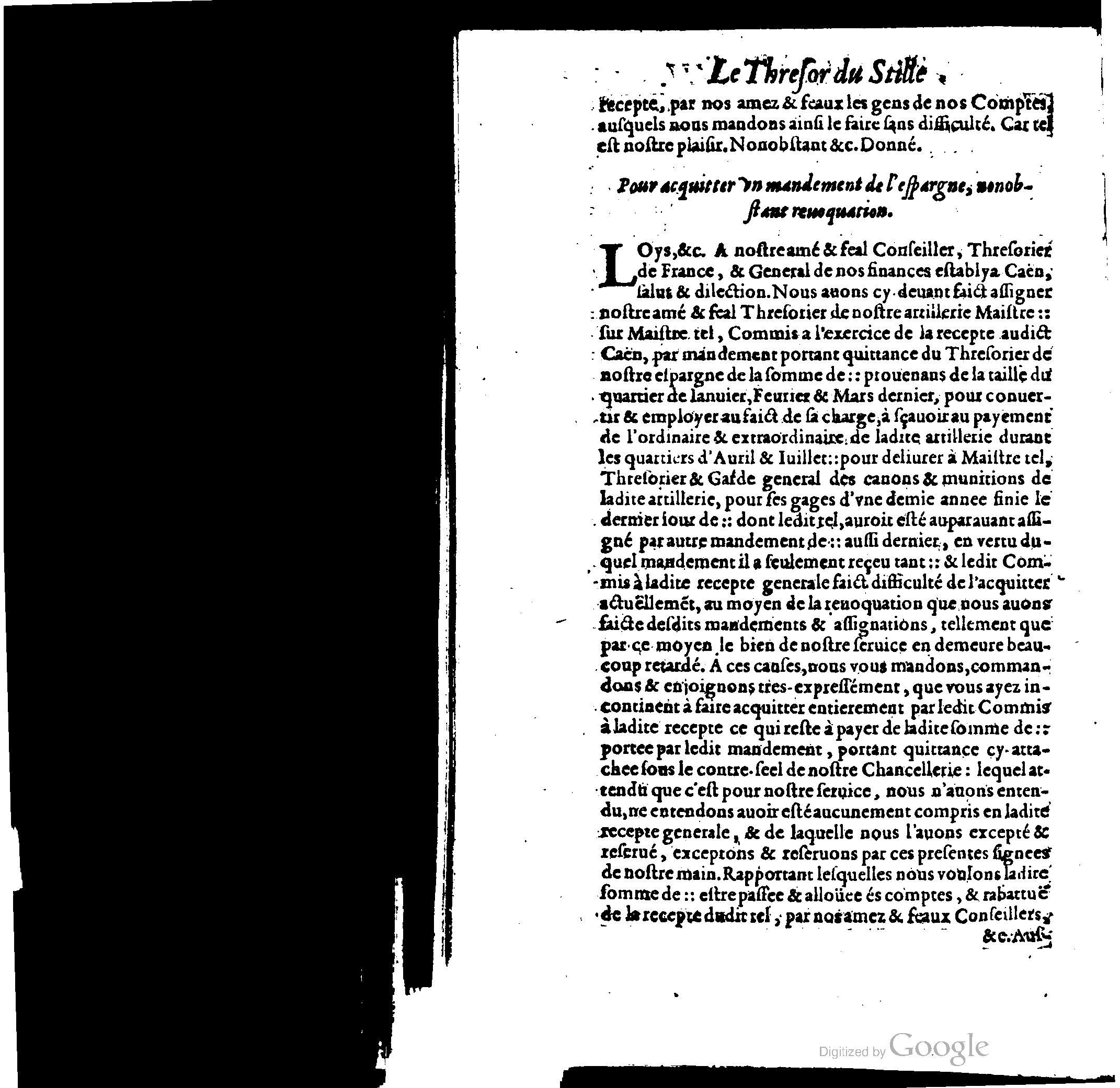 1614 - Jean Richer - Trésor du nouveau style et protocole de la chancellerie de France - BSB Munich