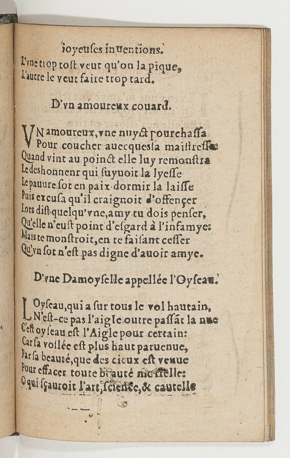 1568c. - Veuve Jean Bonfons - Trésor des joyeuses inventions du parangon de poésies - BnF Arsenal