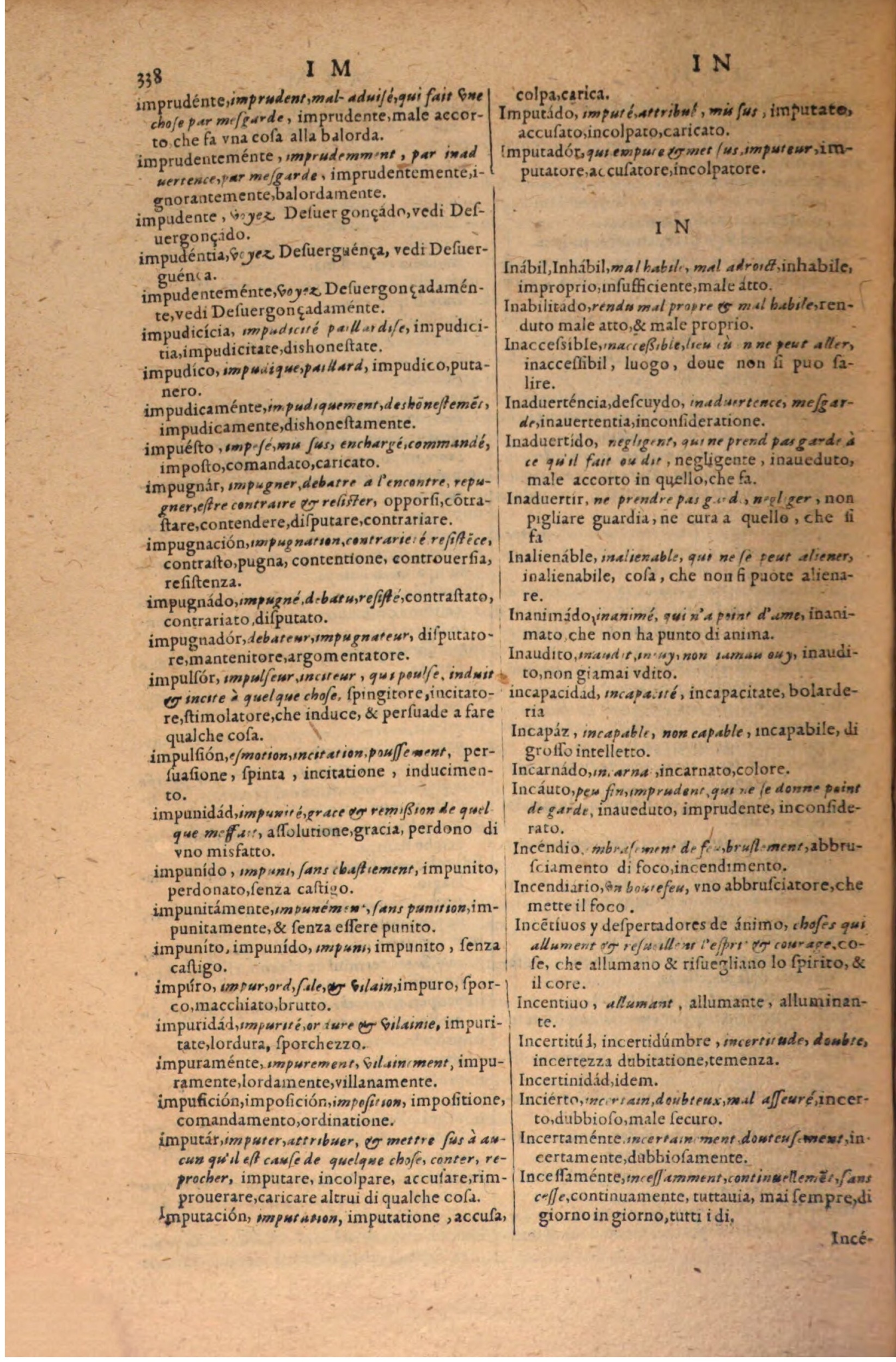 1606 - Samuel Crespin - Thresor des trois langues, francoise, italiene et espagnolle - BSB Munich