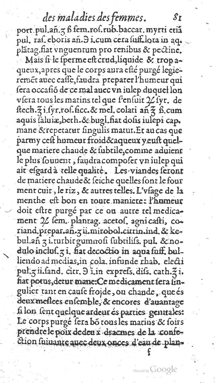 1585 - Jacques du Puis - Trésor des remèdes secrets pour les maladies des femmes - BnF