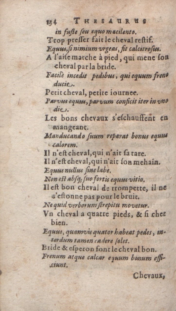 1612 - Dominicus Custos - Trésor des proverbes français  - Bibliopol-Olomuc