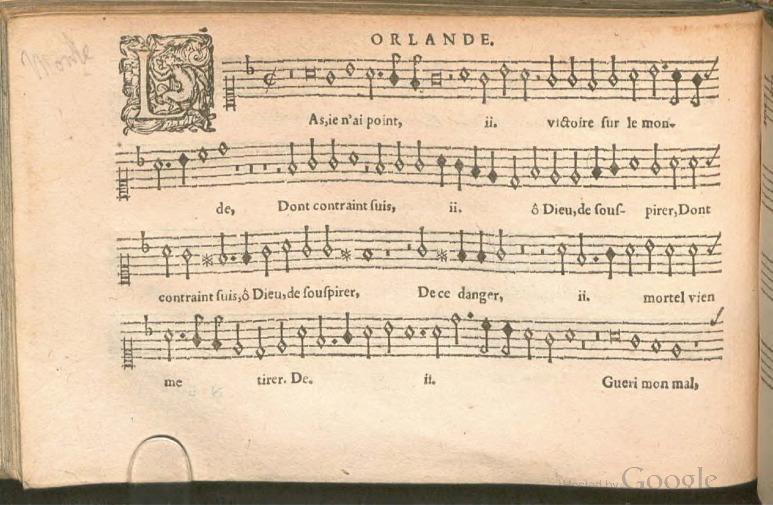 1576 - [Pierre de Saint-André] - Trésor de musique d’Orlande de Lassus Superius - BSB Munich