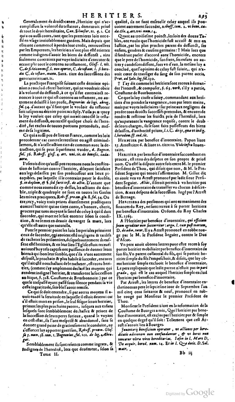 1629 - Veuve Nicolas Buon - Trésor du droit français (29620 T. 2) - BM Lyon