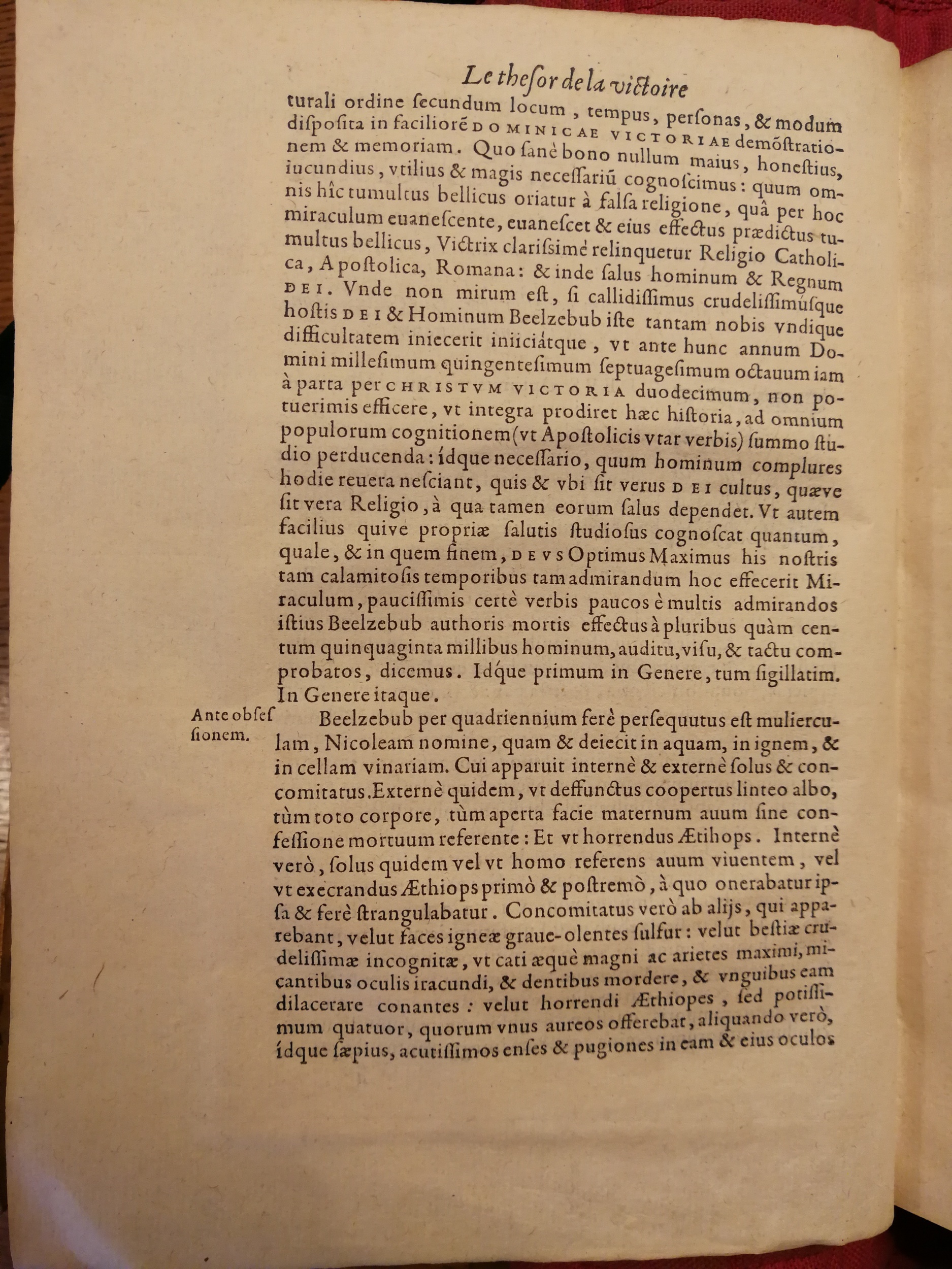 1578 - Nicolas Chesneau - Trésor et entière histoire de la triomphante victoire du corps de Dieu sur l’esprit malin - Bibliothèque Sainte-Geneviève