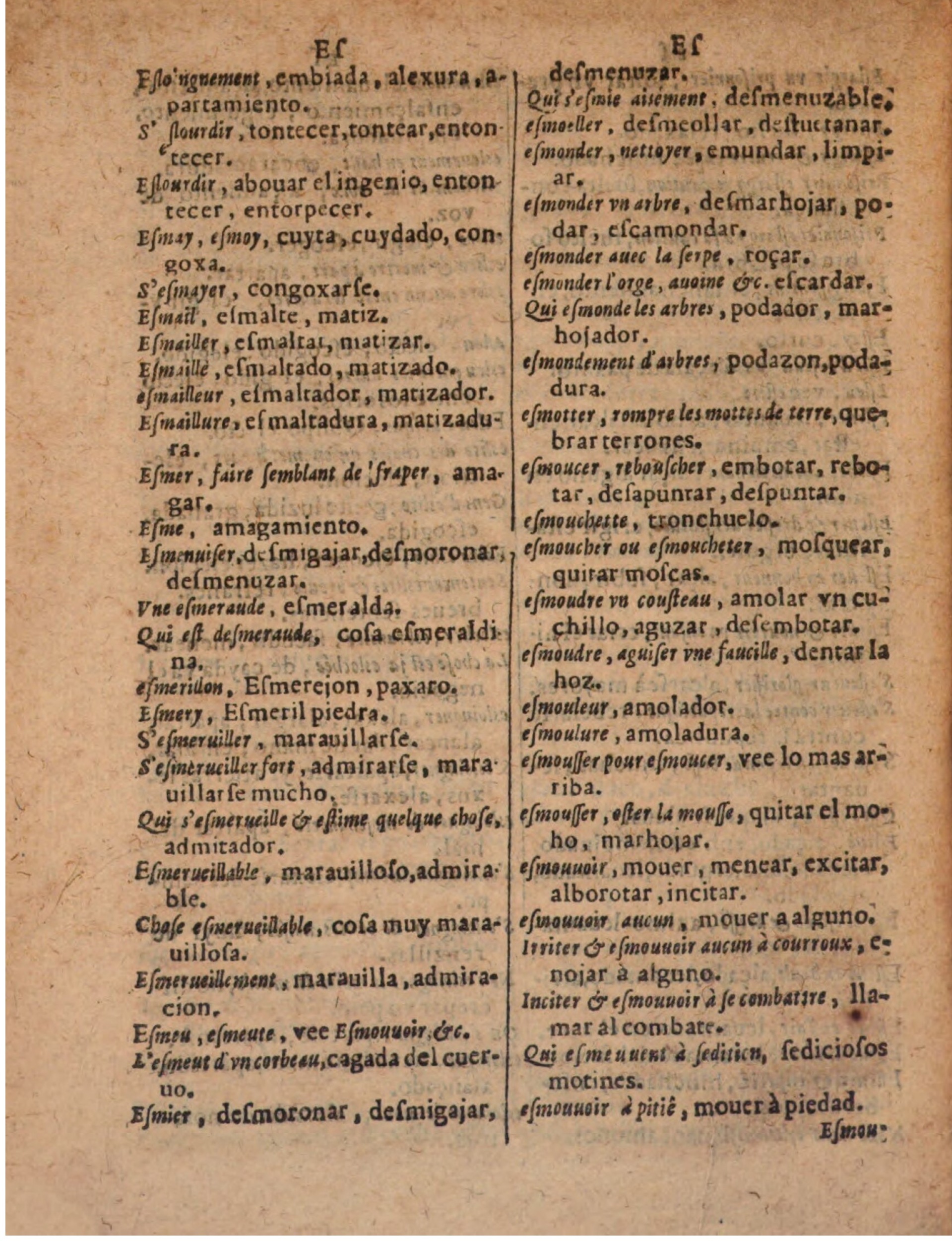 1624 - Hubert Antoine - Trésor des deux langues espagnole et française (Seconde partie) - BSB Munich