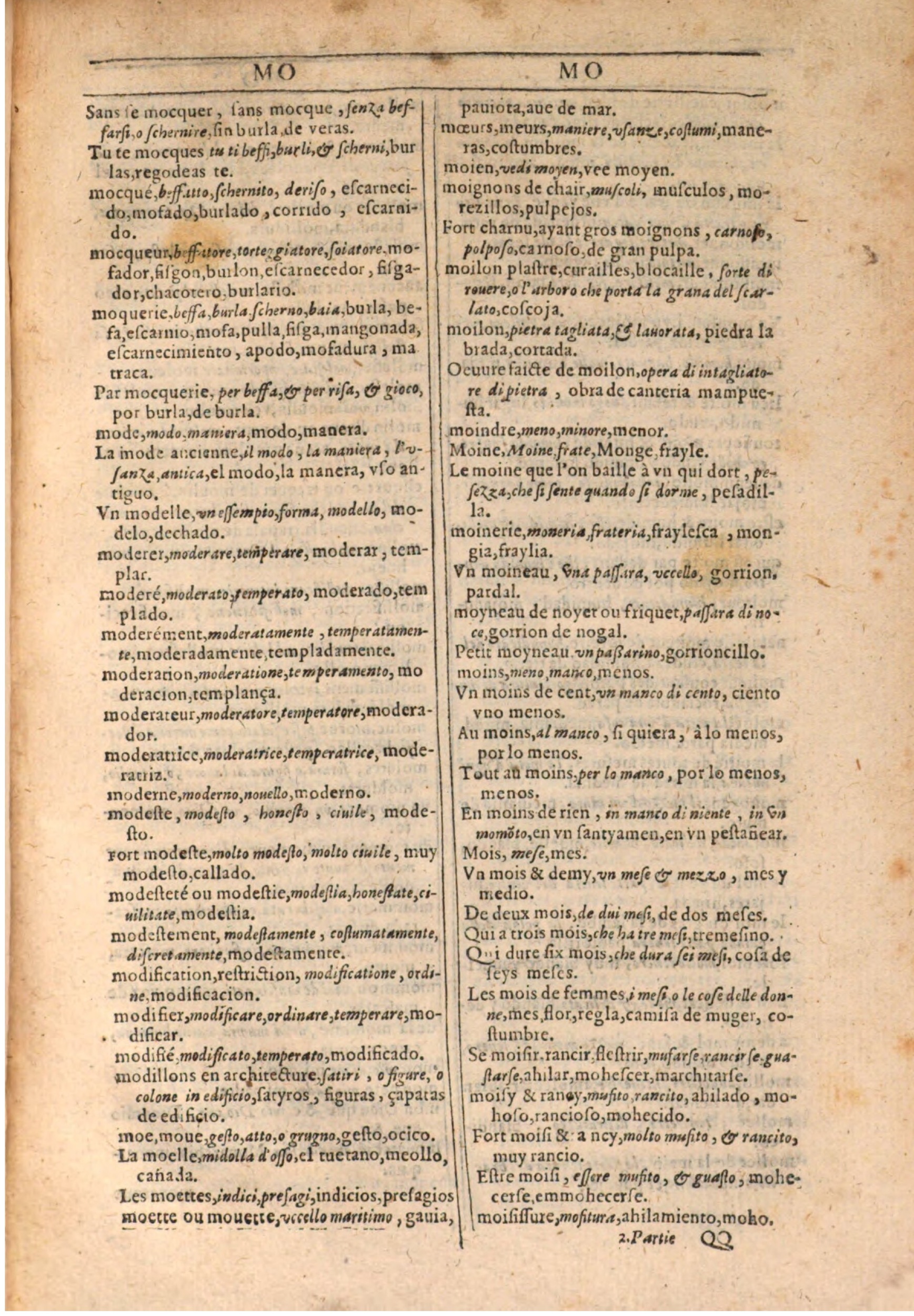 1609 - Philippe Albert et Alexandre Pernet - Trésor des trois langues française, italienne et espagnole (Seconde partie) - BSB Munich 1609 - Philippe Albert et Alexandre Pernet - Trésor des trois langues française, italienne et espagnole (Seconde partie) - BSB Munich