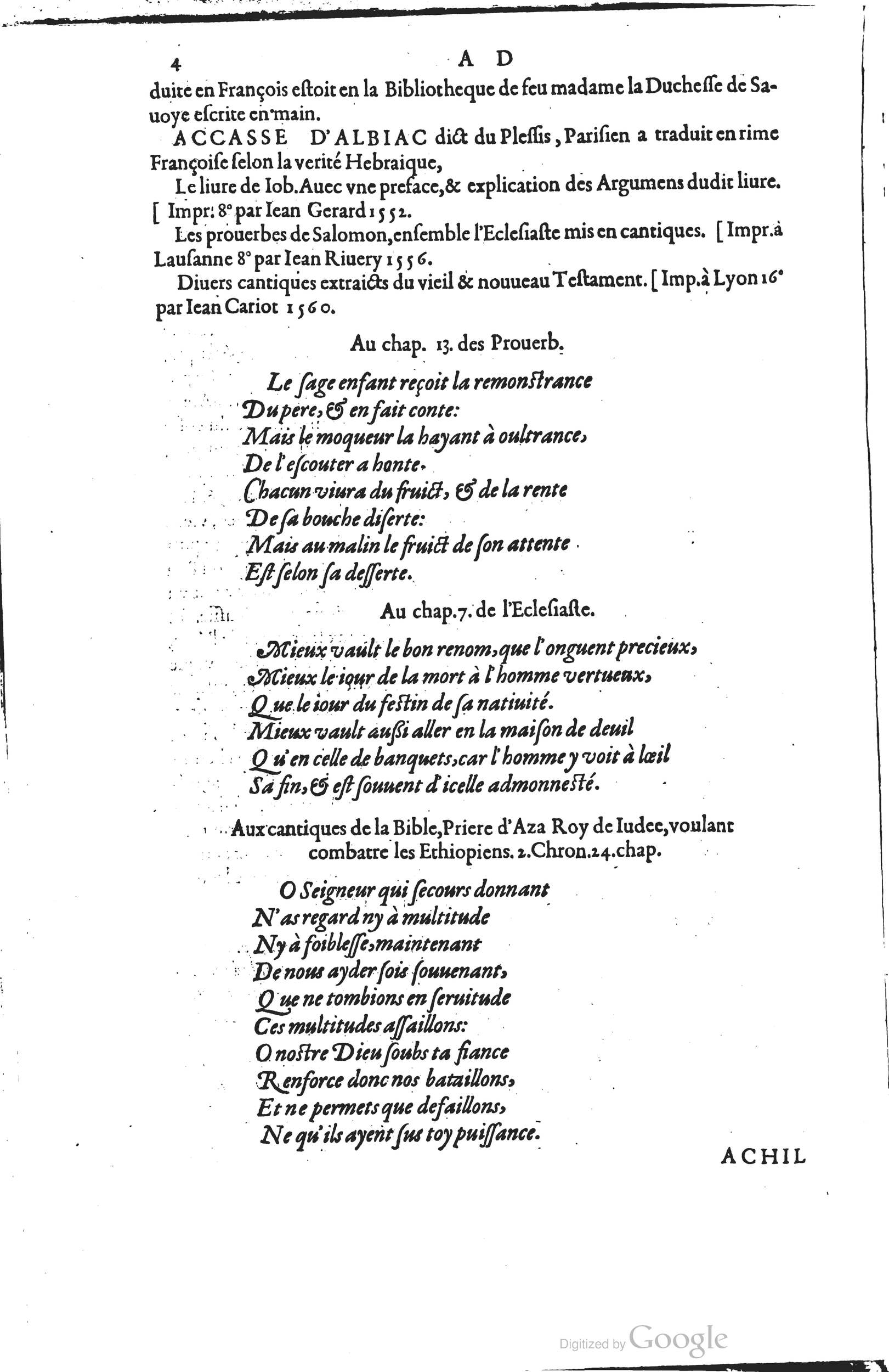 1585 - Barthélemy Honorat - Bibliothèques françaises - BSB Munich
