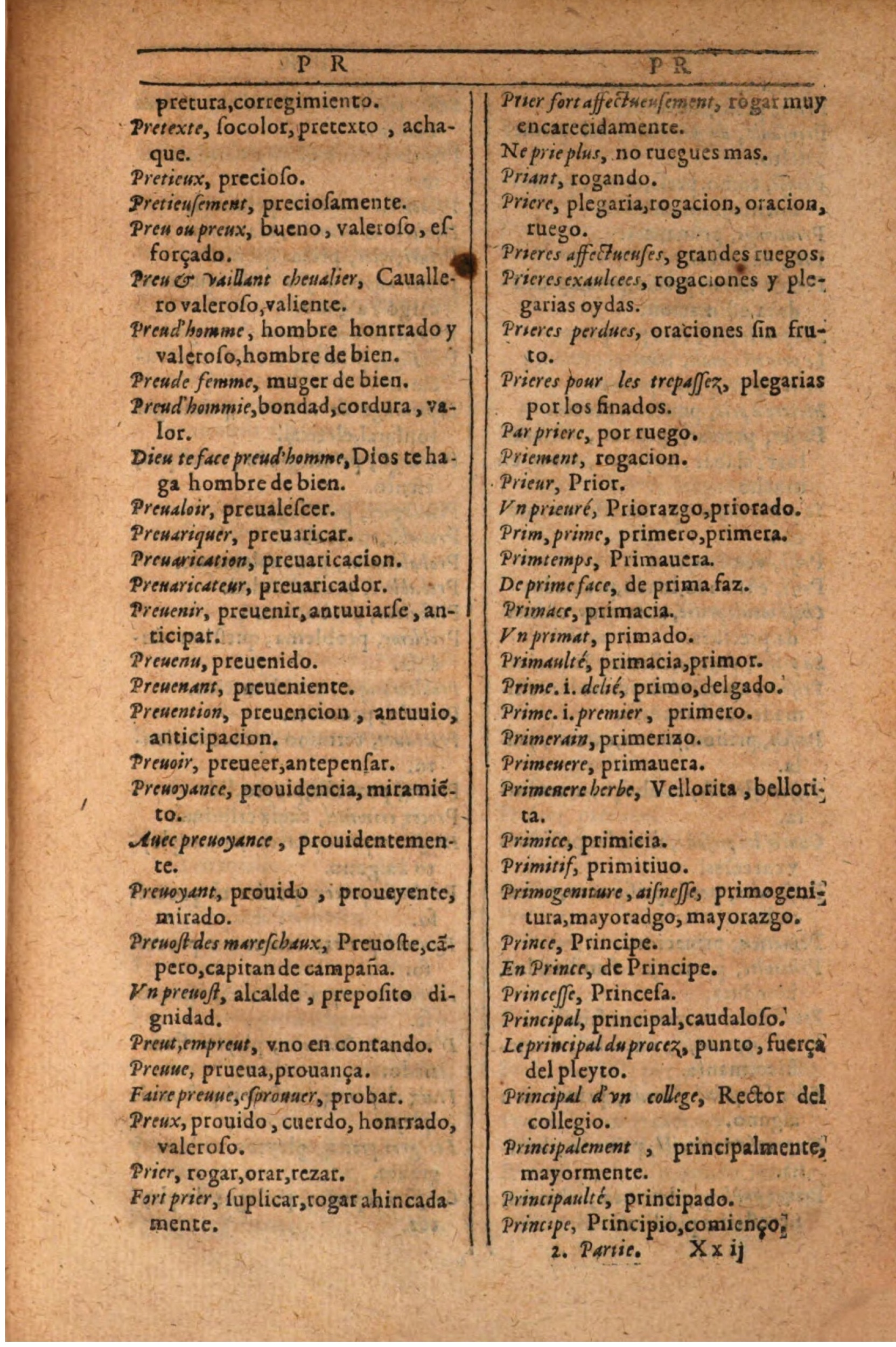1607 - Marc Orry - Trésor des deux langues espagnole et française (Seconde partie) - BSB Munich