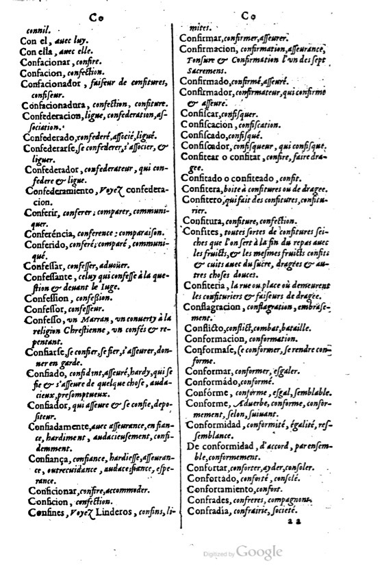 1621 - Adrian Tiffaine - Trésor des deux langues espagnole et française - BM Lyon