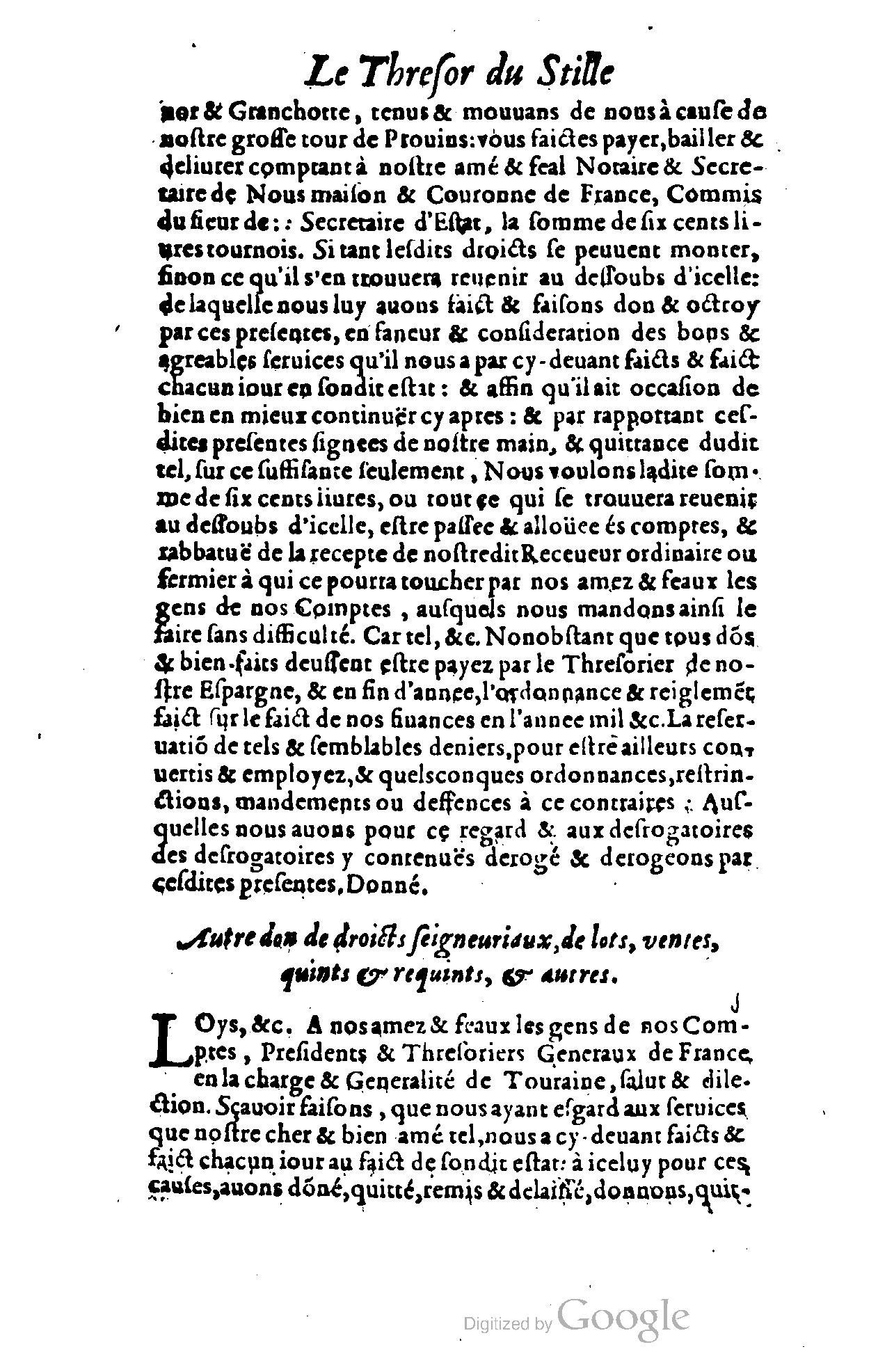 1614 - Jean Richer - Trésor du nouveau style et protocole de la chancellerie de France - BSB Munich