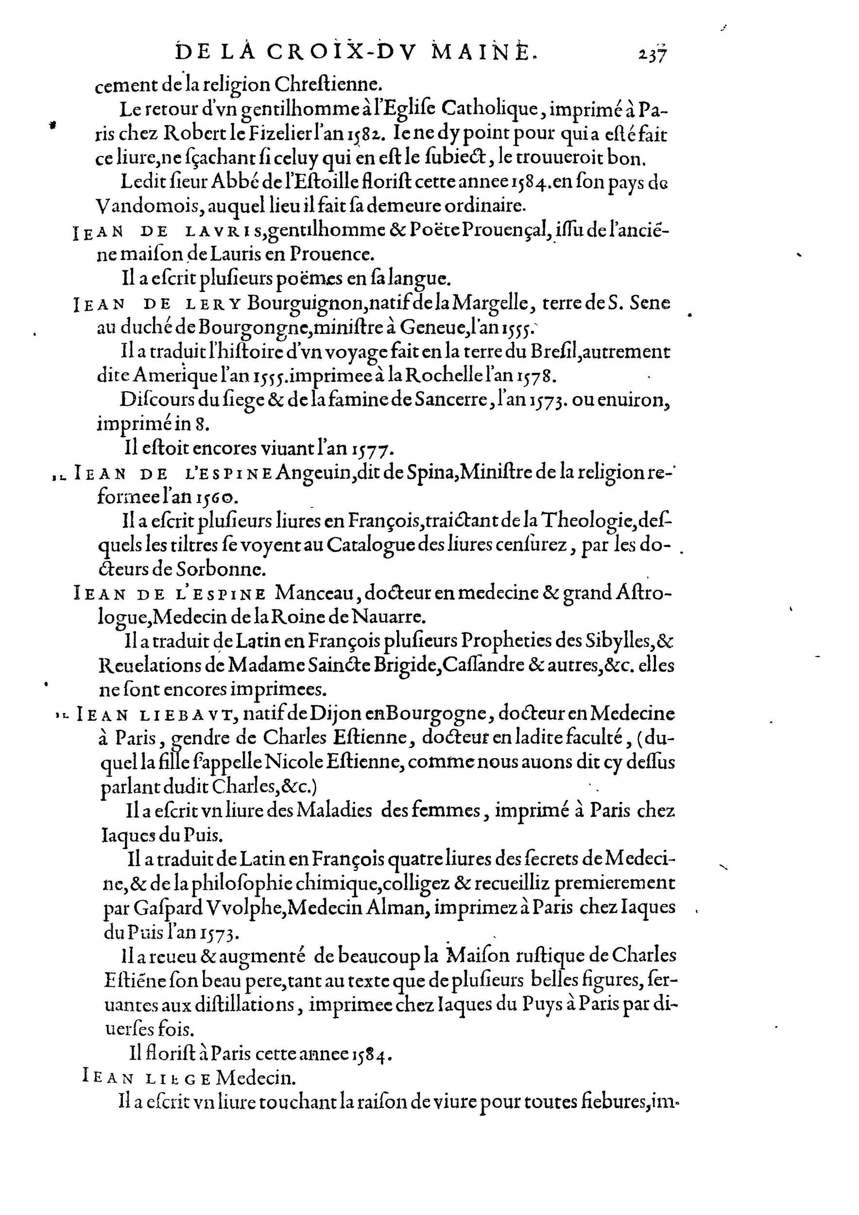 1584 - Abel L&#039;Angelier - Bibliothèques françaises - BnF