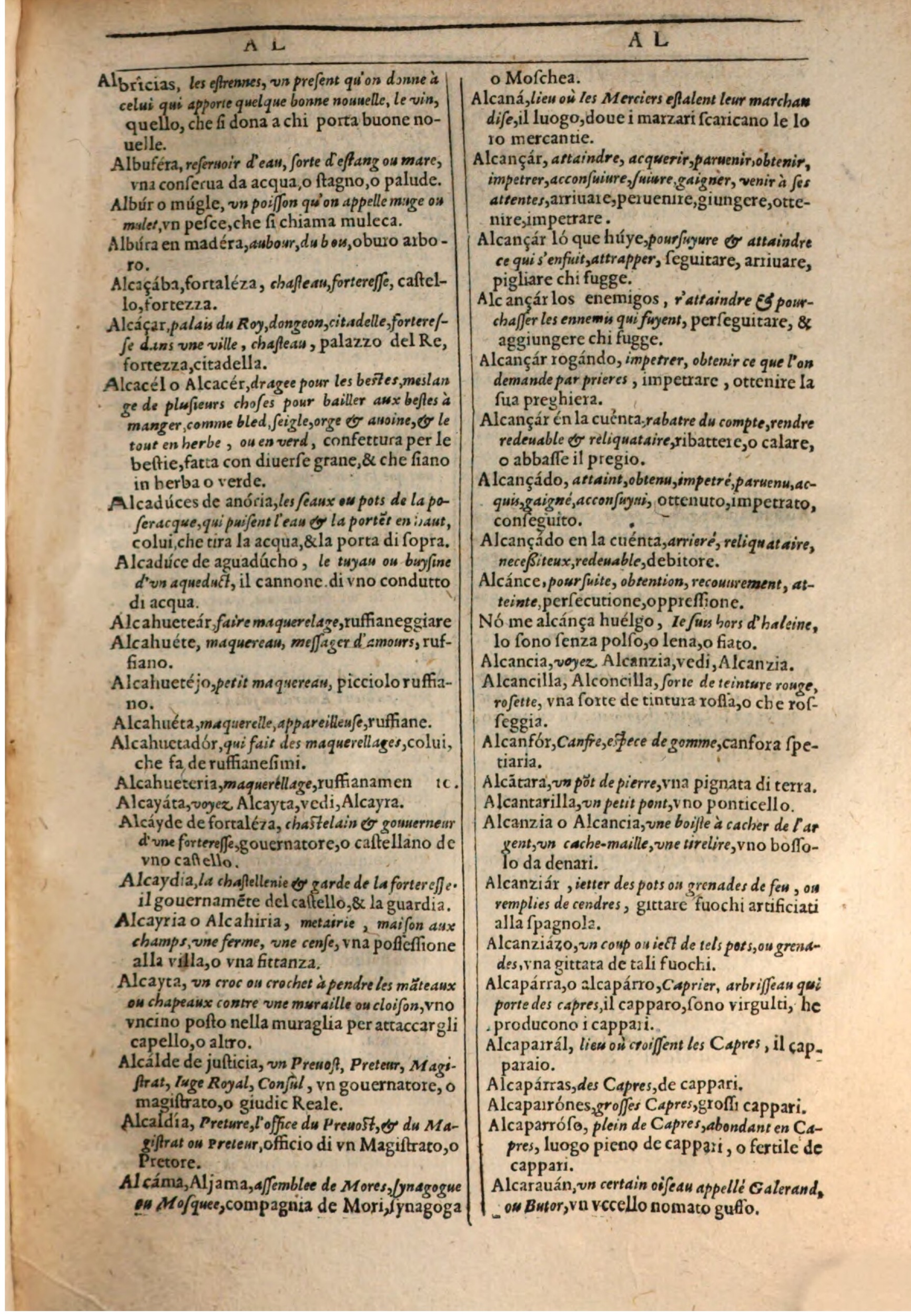1609 - Philippe Albert et Alexandre Pernet - Trésor des trois langues française, italienne et espagnole (Première partie) - BSB Munich 1609 - Philippe Albert et Alexandre Pernet - Trésor des trois langues française, italienne et espagnole (Première partie) - BSB Munich