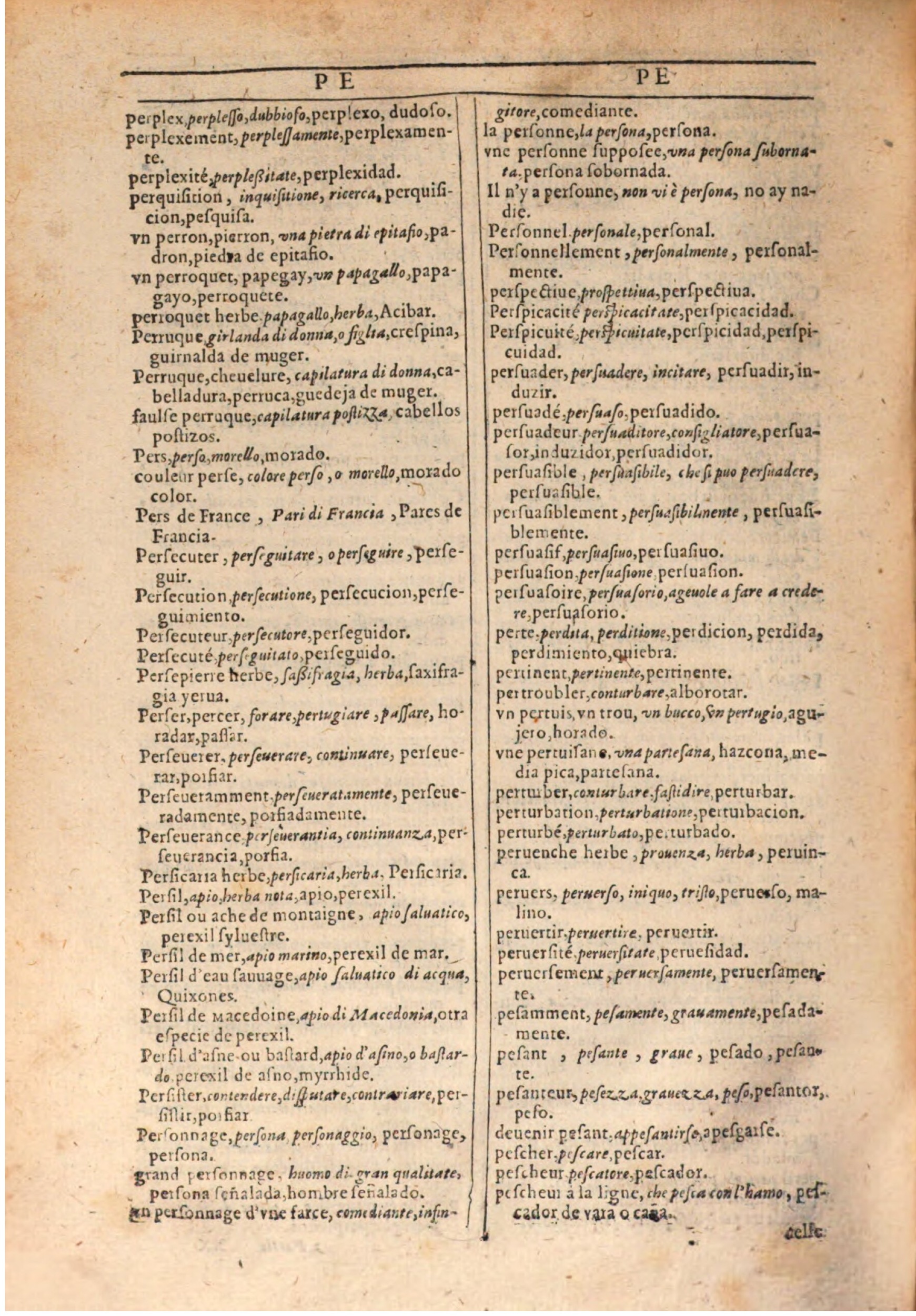 1609 - Philippe Albert et Alexandre Pernet - Trésor des trois langues française, italienne et espagnole (Seconde partie) - BSB Munich 1609 - Philippe Albert et Alexandre Pernet - Trésor des trois langues française, italienne et espagnole (Seconde partie) - BSB Munich