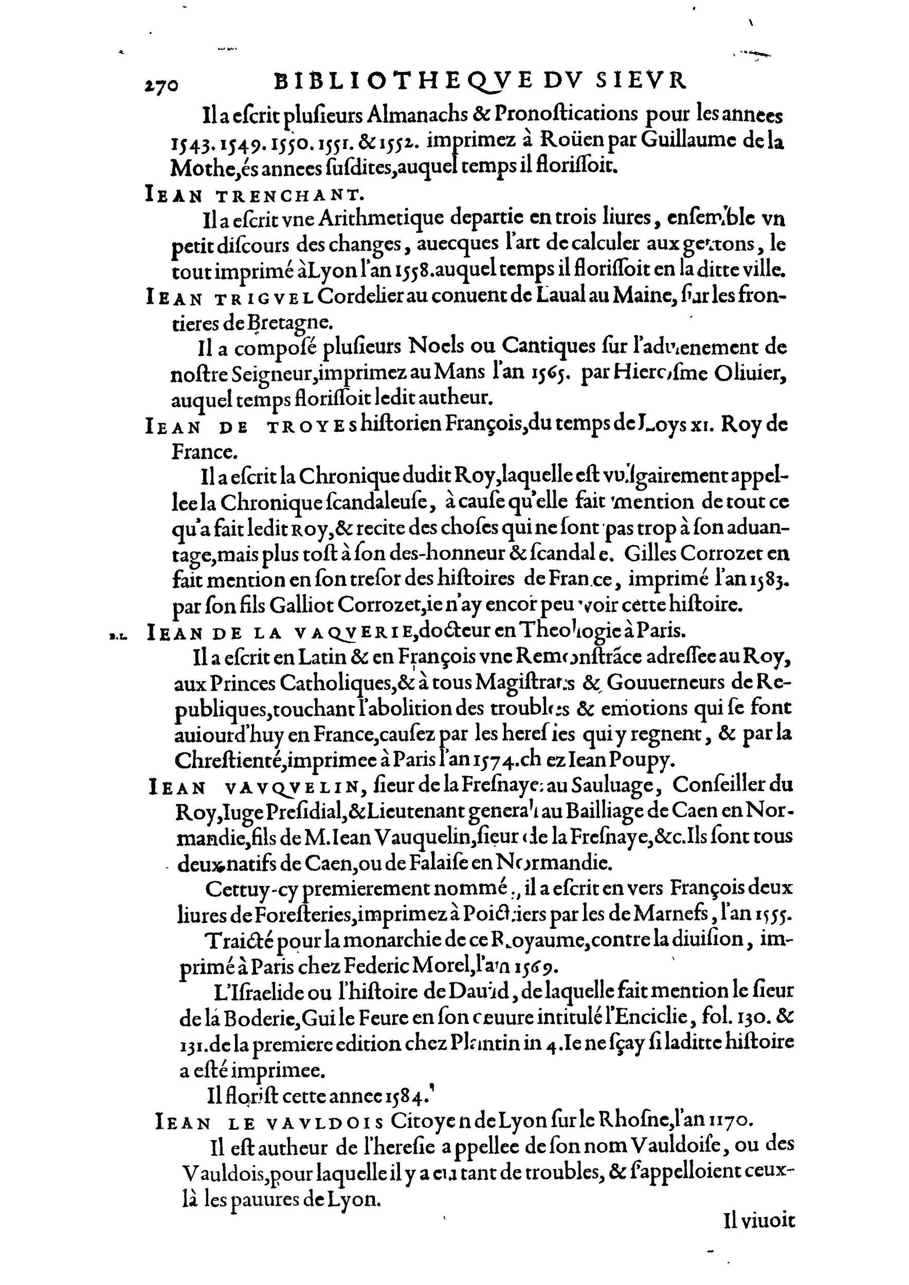 1584 - Abel L&#039;Angelier - Bibliothèques françaises - BnF