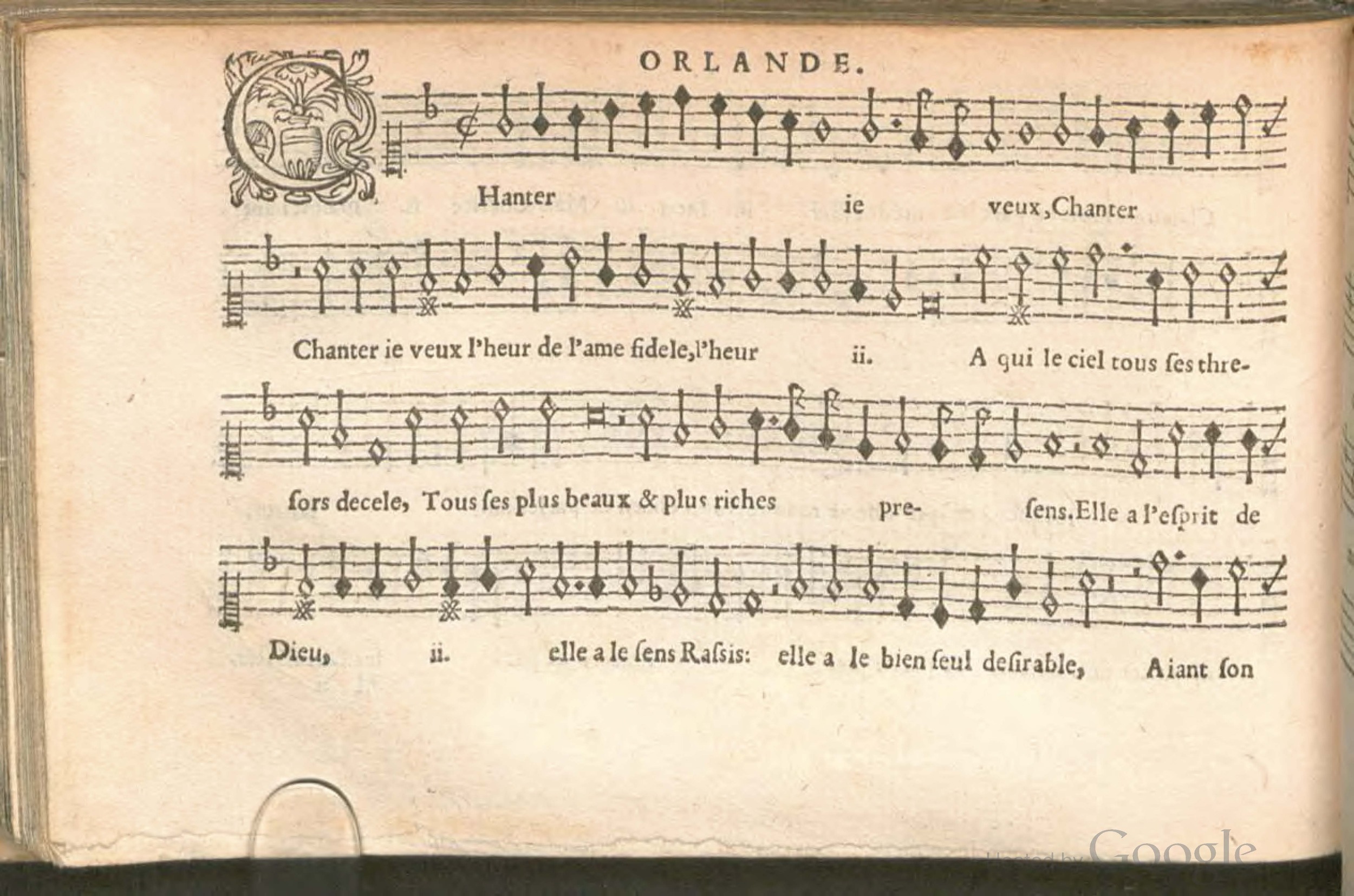1576 - [Pierre de Saint-André] - Trésor de musique d’Orlande de Lassus Superius - BSB Munich