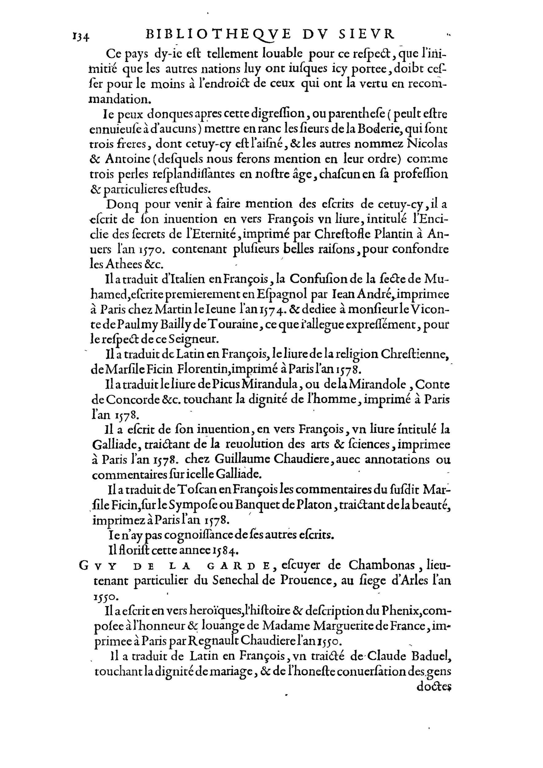 1584 - Abel L&#039;Angelier - Bibliothèques françaises - BnF