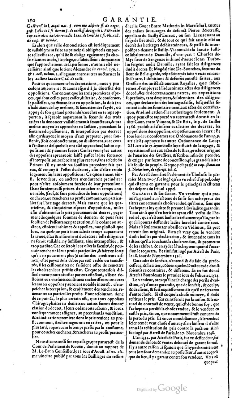 1629 - Veuve Nicolas Buon - Trésor du droit français (21754 T. 2) - BM Lyon