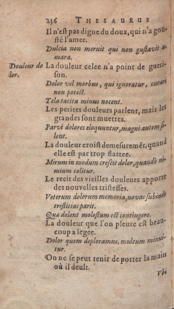 1612 - Dominicus Custos - Trésor des proverbes français  - Bibliopol-Olomuc