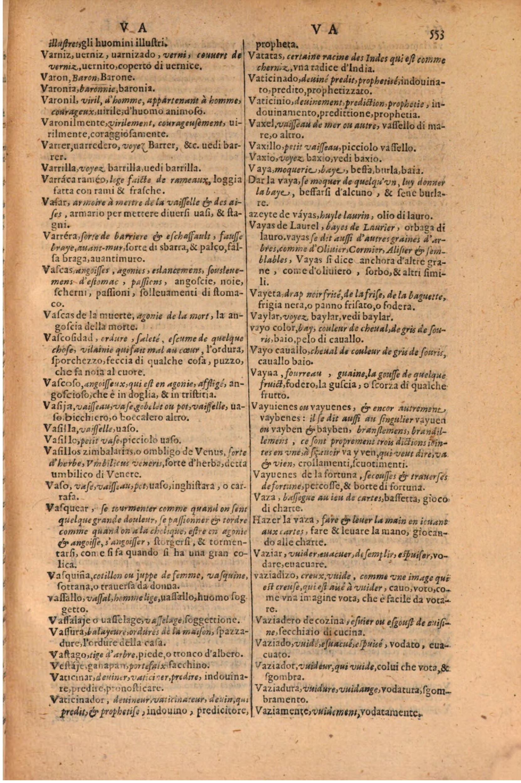 1606 - Samuel Crespin - Thresor des trois langues, francoise, italiene et espagnolle - BSB Munich
