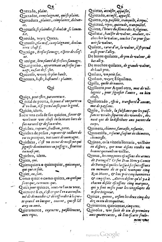 1621 - Adrian Tiffaine - Trésor des deux langues espagnole et française - BM Lyon