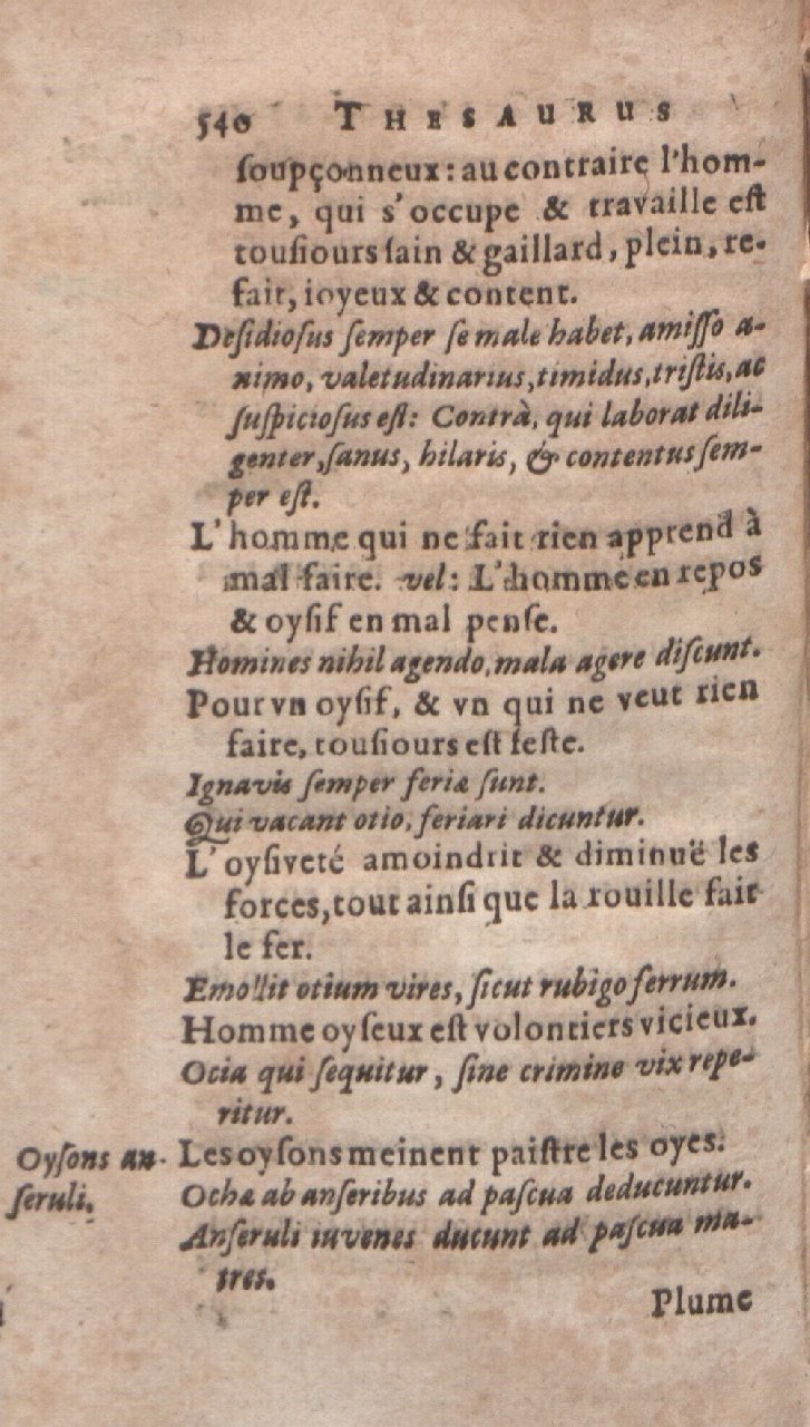 1612 - Dominicus Custos - Trésor des proverbes français  - Bibliopol-Olomuc