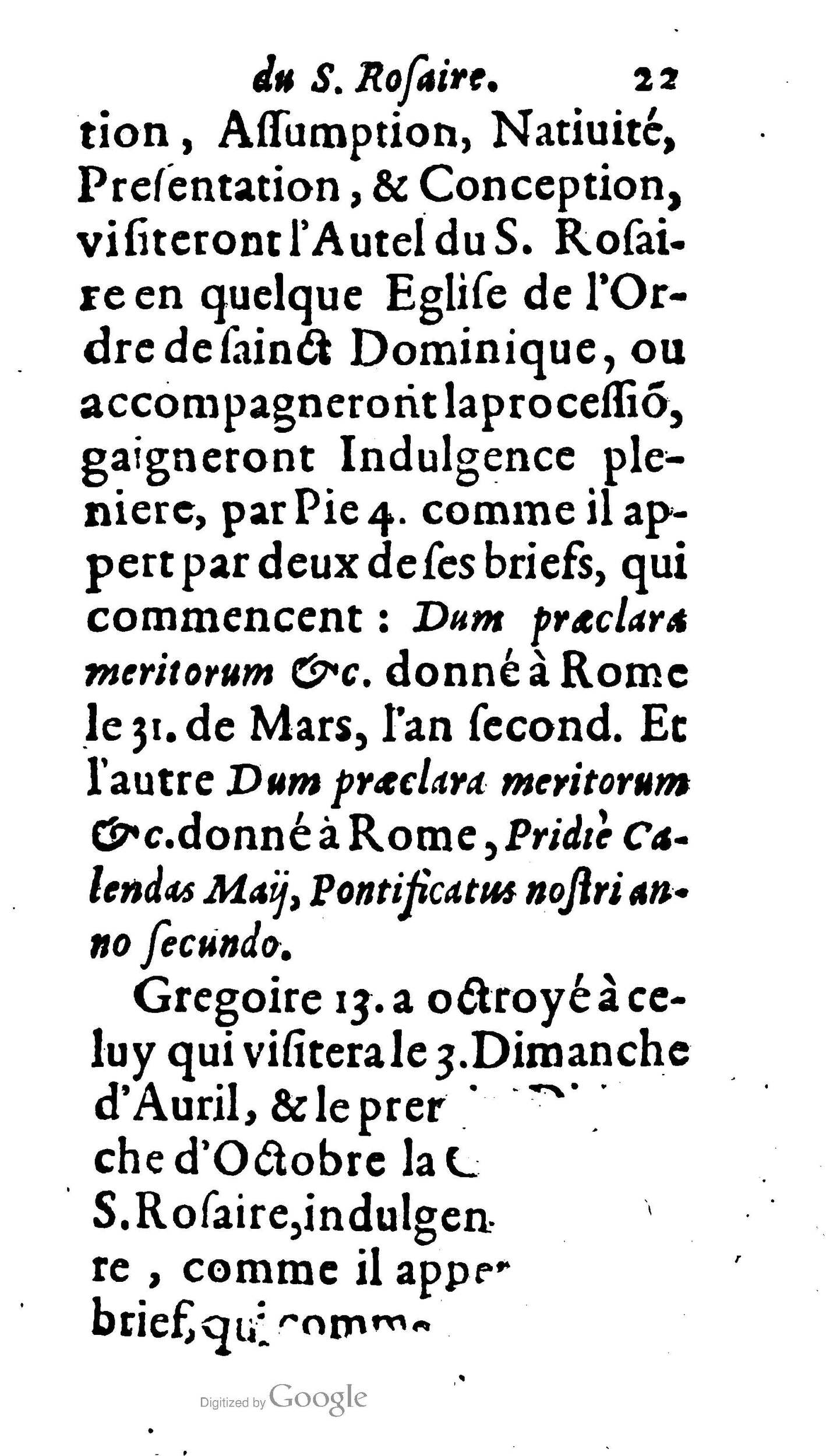 1604 - Jean Le Bouc - Trésor des indulgences du Saint Rosaire - BM Lyon 1604 - Jean Le Bouc - Trésor des indulgences du Saint Rosaire - BM Lyon