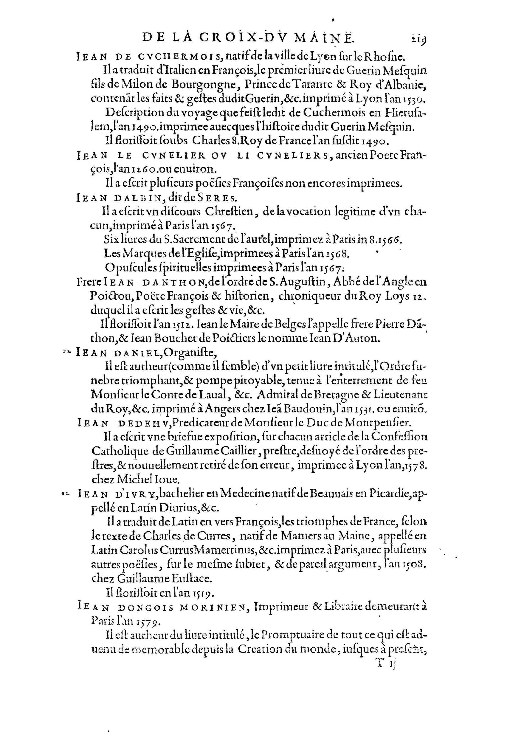 1584 - Abel L&#039;Angelier - Bibliothèques françaises - BnF
