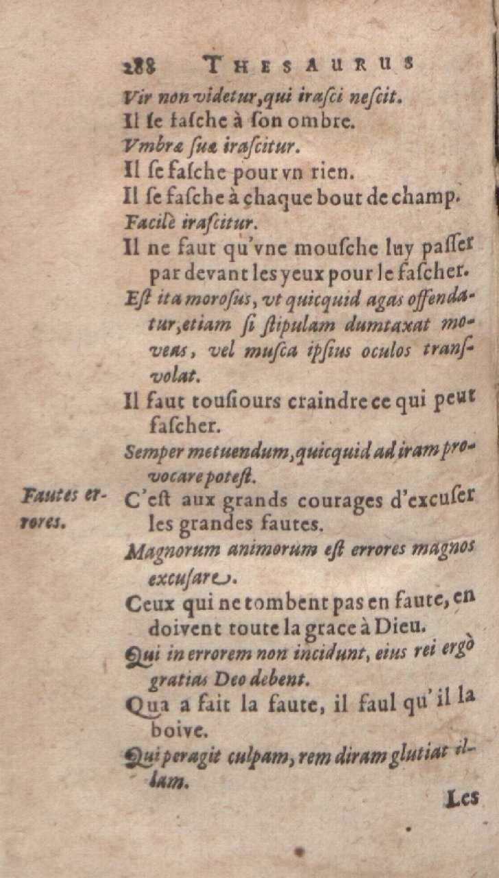 1612 - Dominicus Custos - Trésor des proverbes français  - Bibliopol-Olomuc