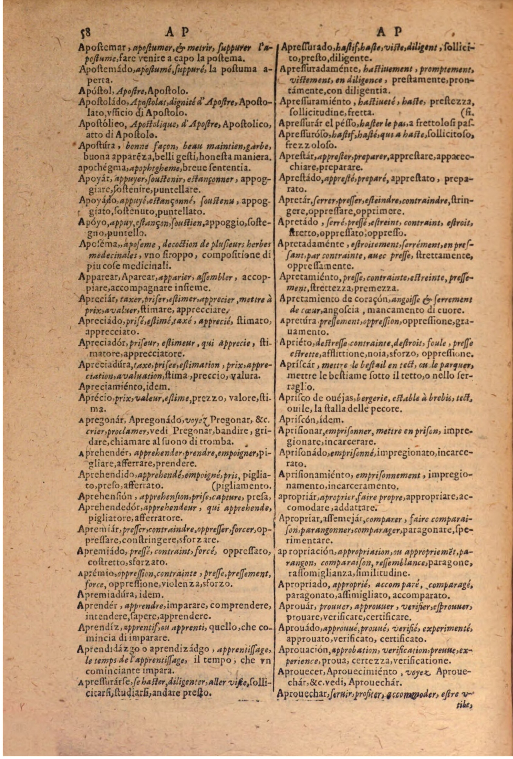 1606 - Samuel Crespin - Thresor des trois langues, francoise, italiene et espagnolle - BSB Munich 1606 - Samuel Crespin - Thresor des trois langues, francoise, italiene et espagnolle - BSB Munich